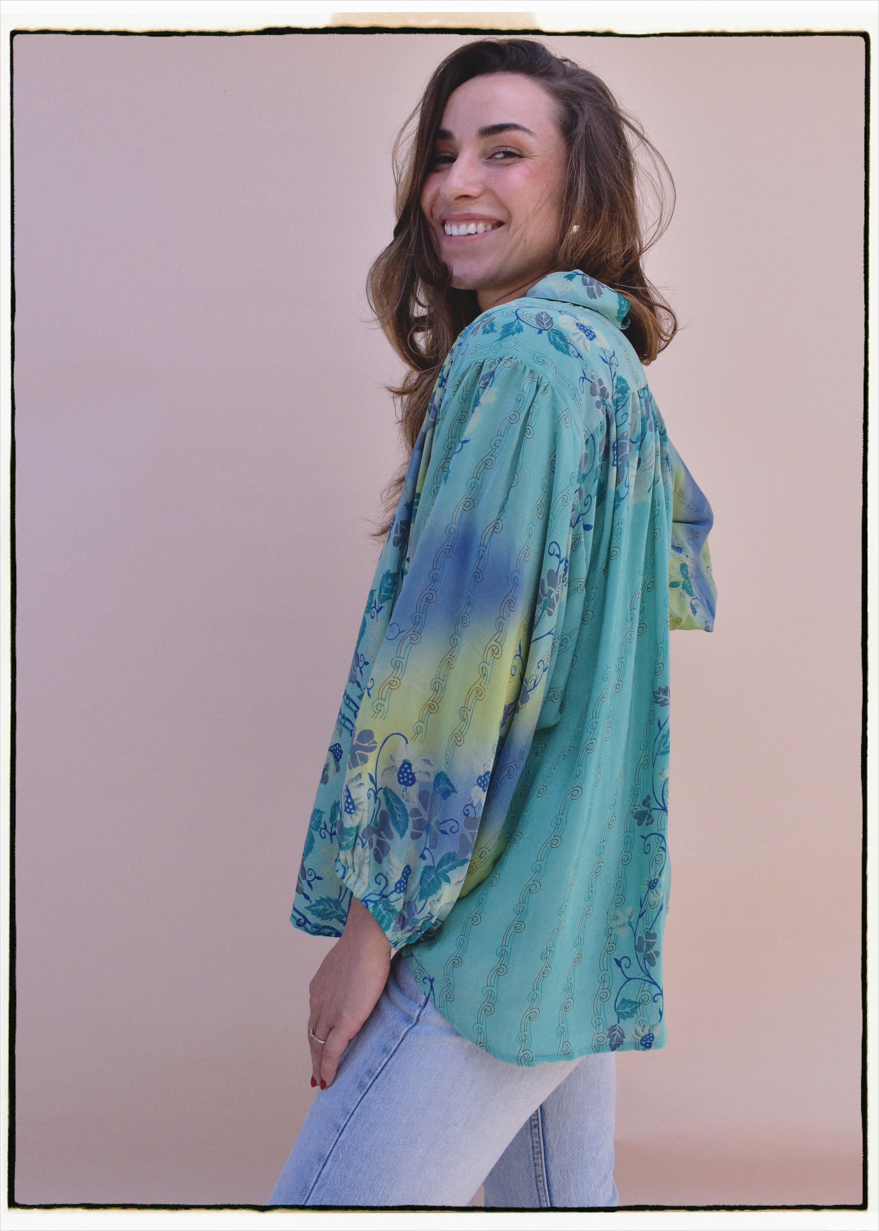 Cleome Silk Crepe Shirt ~ Barbados XL