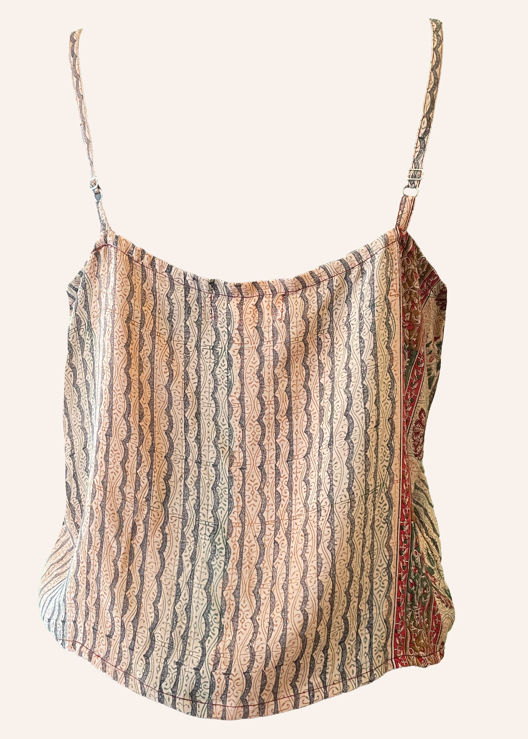 Reseda Silk Crepe Camisole Top ~ Bark XL