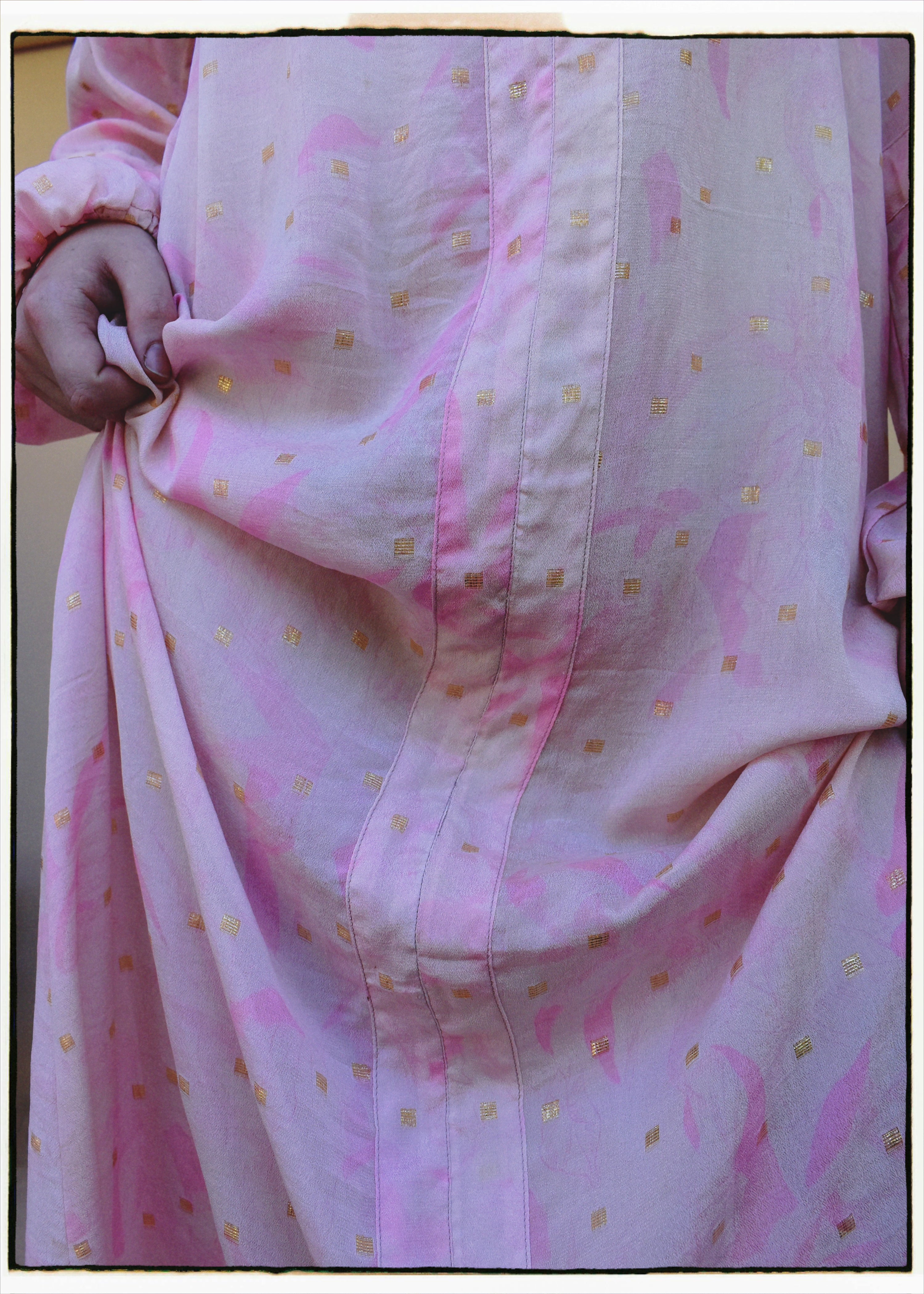 Zea Silk Crepe Kaftan Maxi Dress ~ Fairy Tale XS