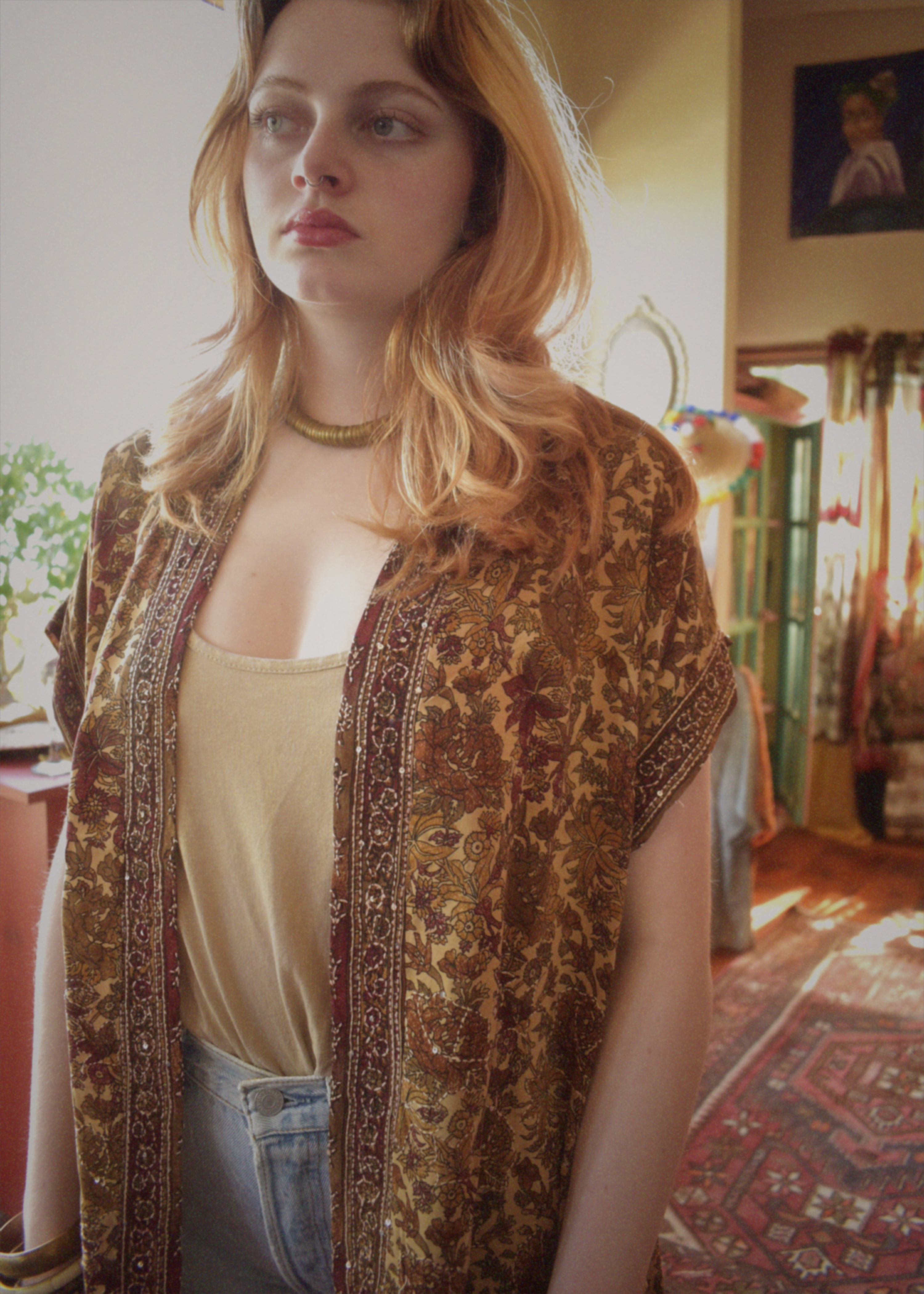 Pilea Silk Crepe Wrap Kimono Top ~ Windsor L/XL