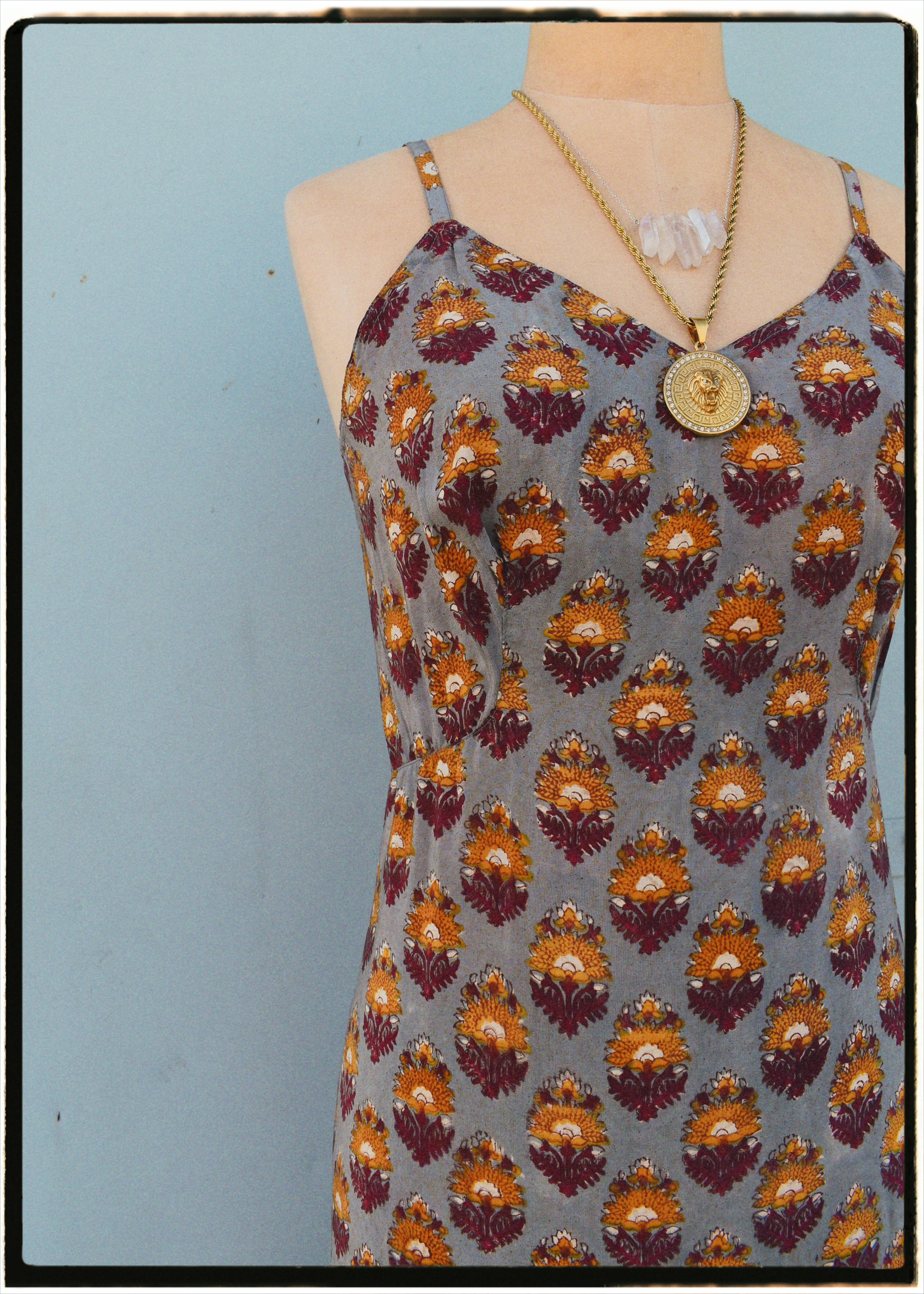 Rumex Silk Slip Dress ~ Provence M