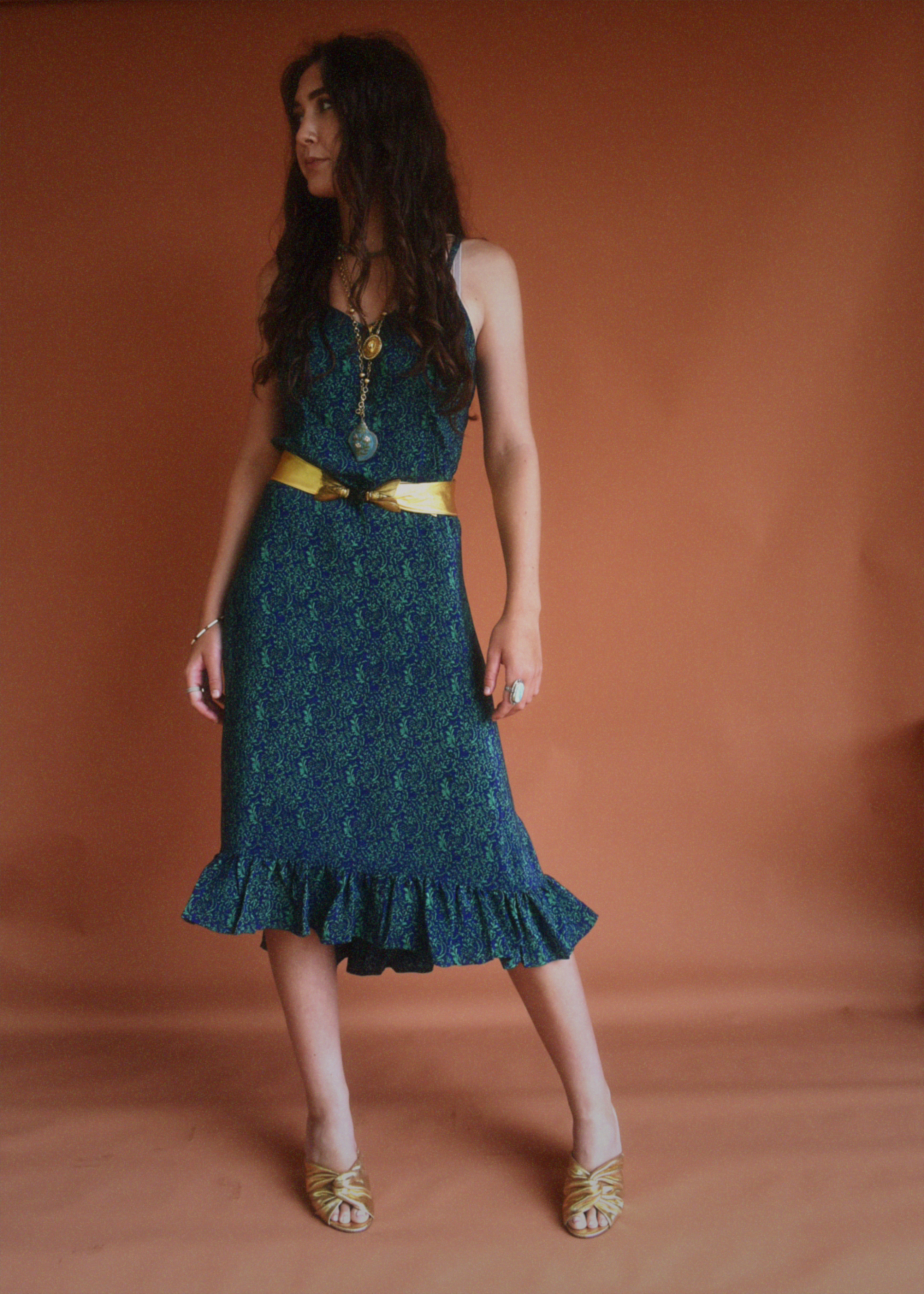 Rumex Silk Slip Dress ~ Saxony XL