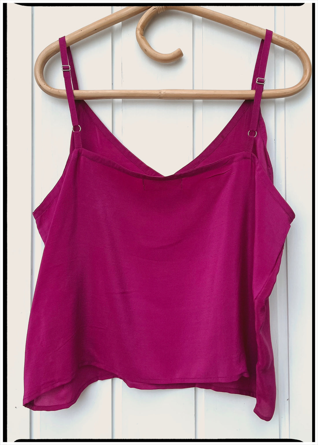 Reseda Silk Crepe Camisole Top ~ Fuchsia XL