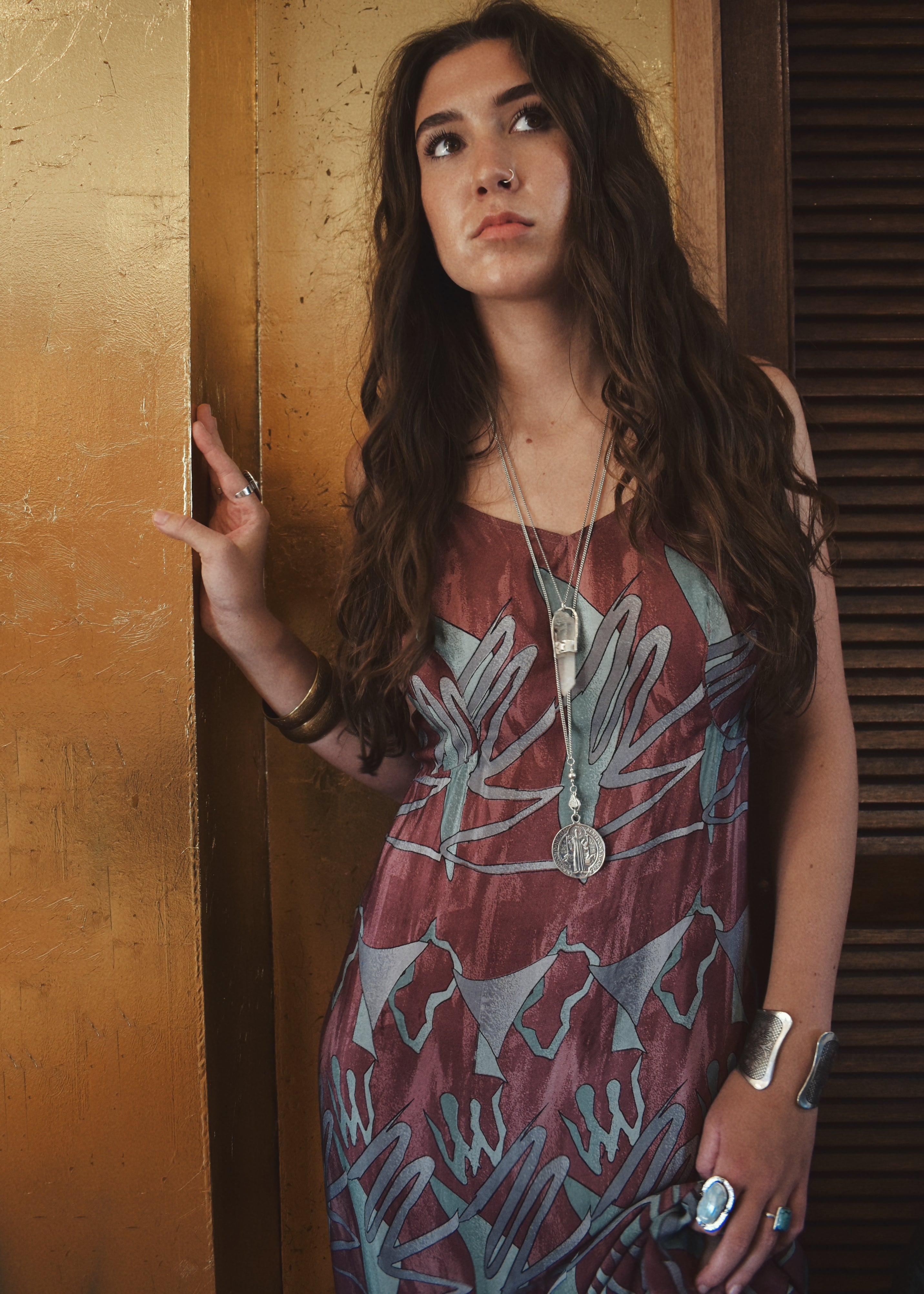 Rumex Silk Slip Dress ~ Russet S & L