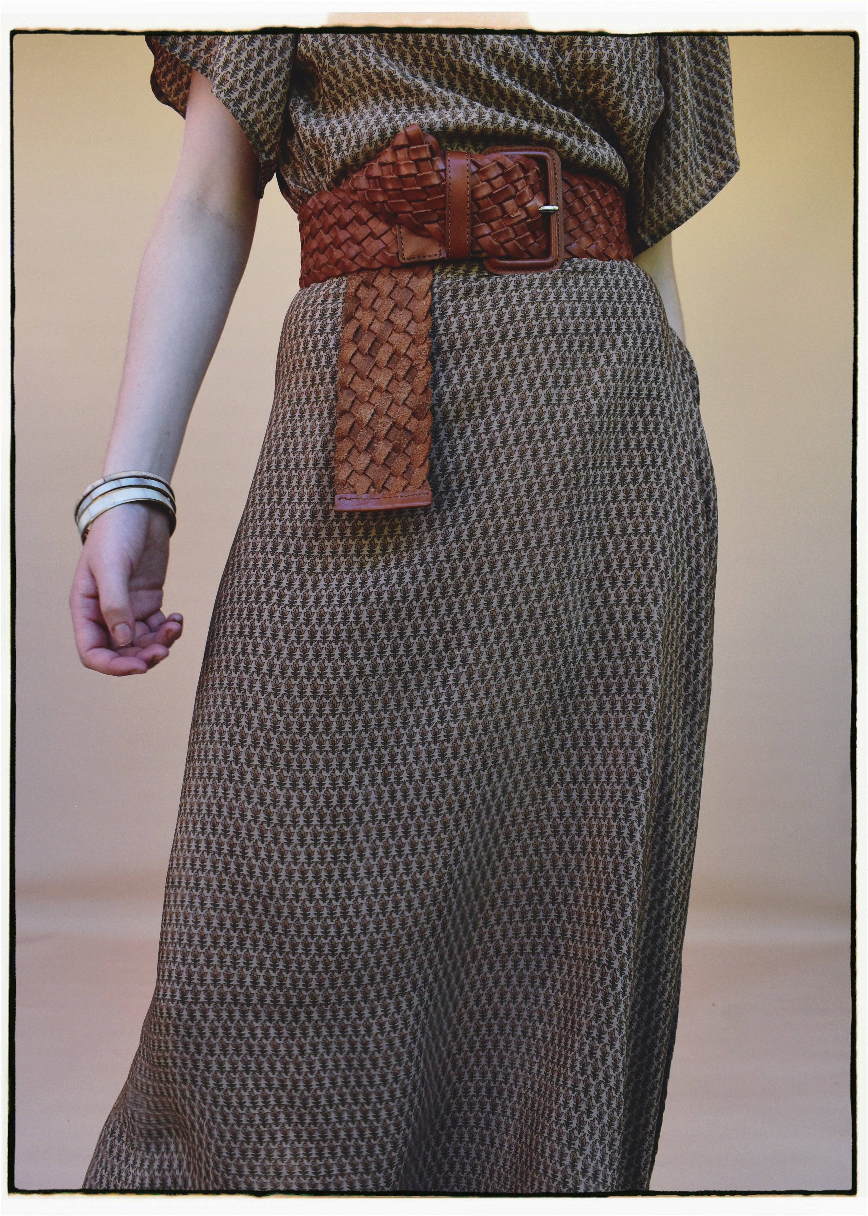 Liatris Silk Crepe Flutter Sleeve Wrap Dress ~ Macaroon L