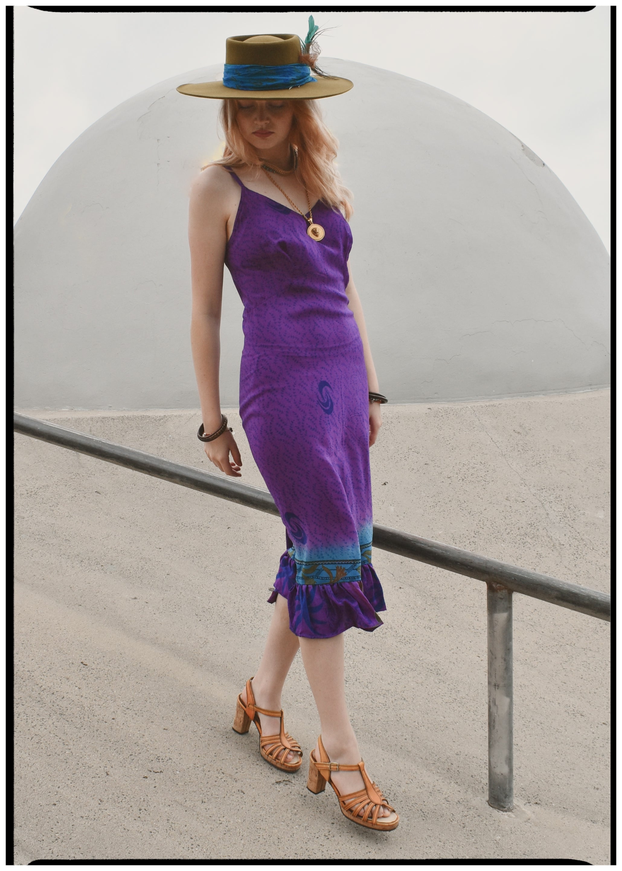 Rumex Silk Slip Dress ~ Iris XS & XL