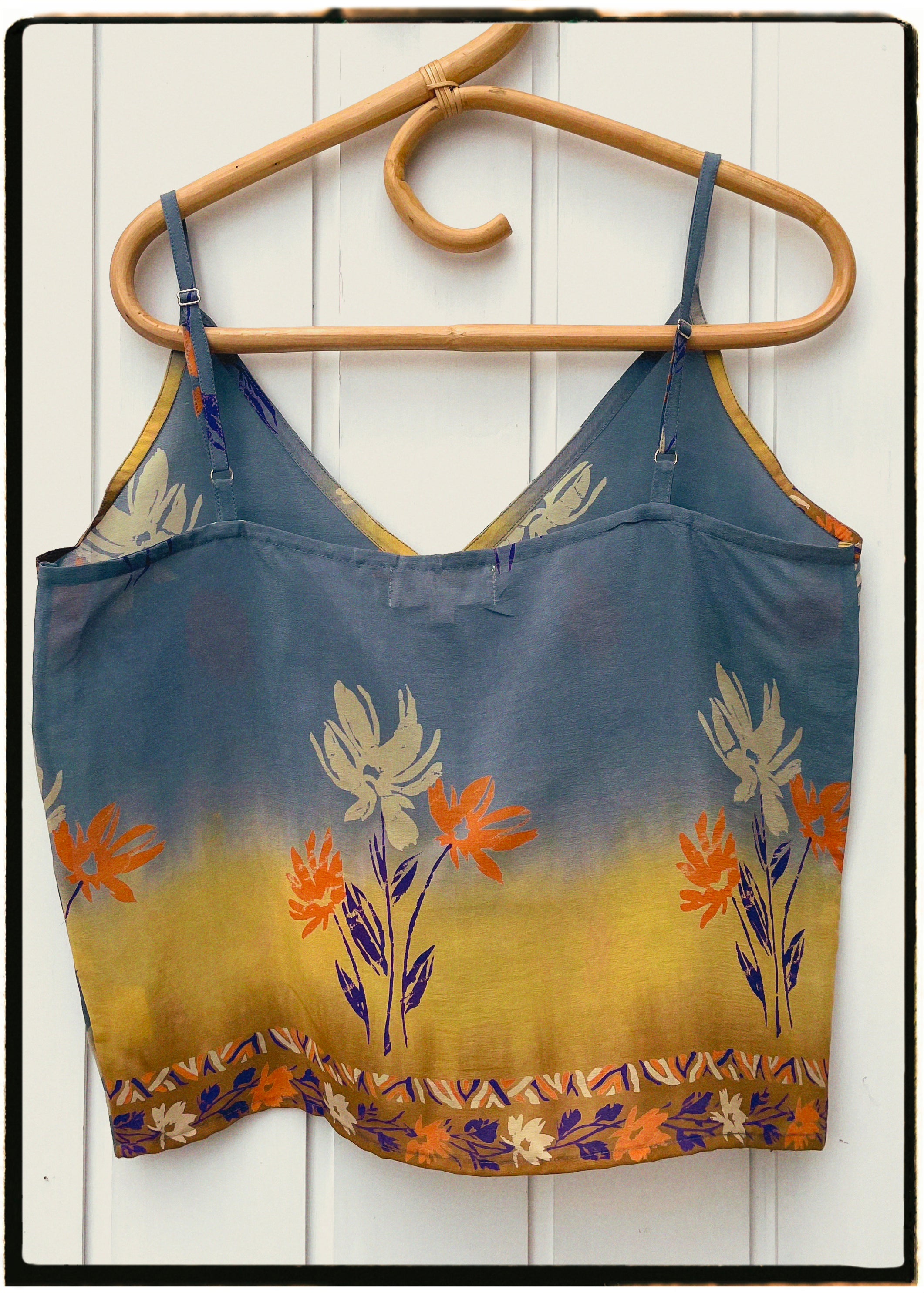 Reseda Silk Crepe Camisole Top ~ Cornflower M