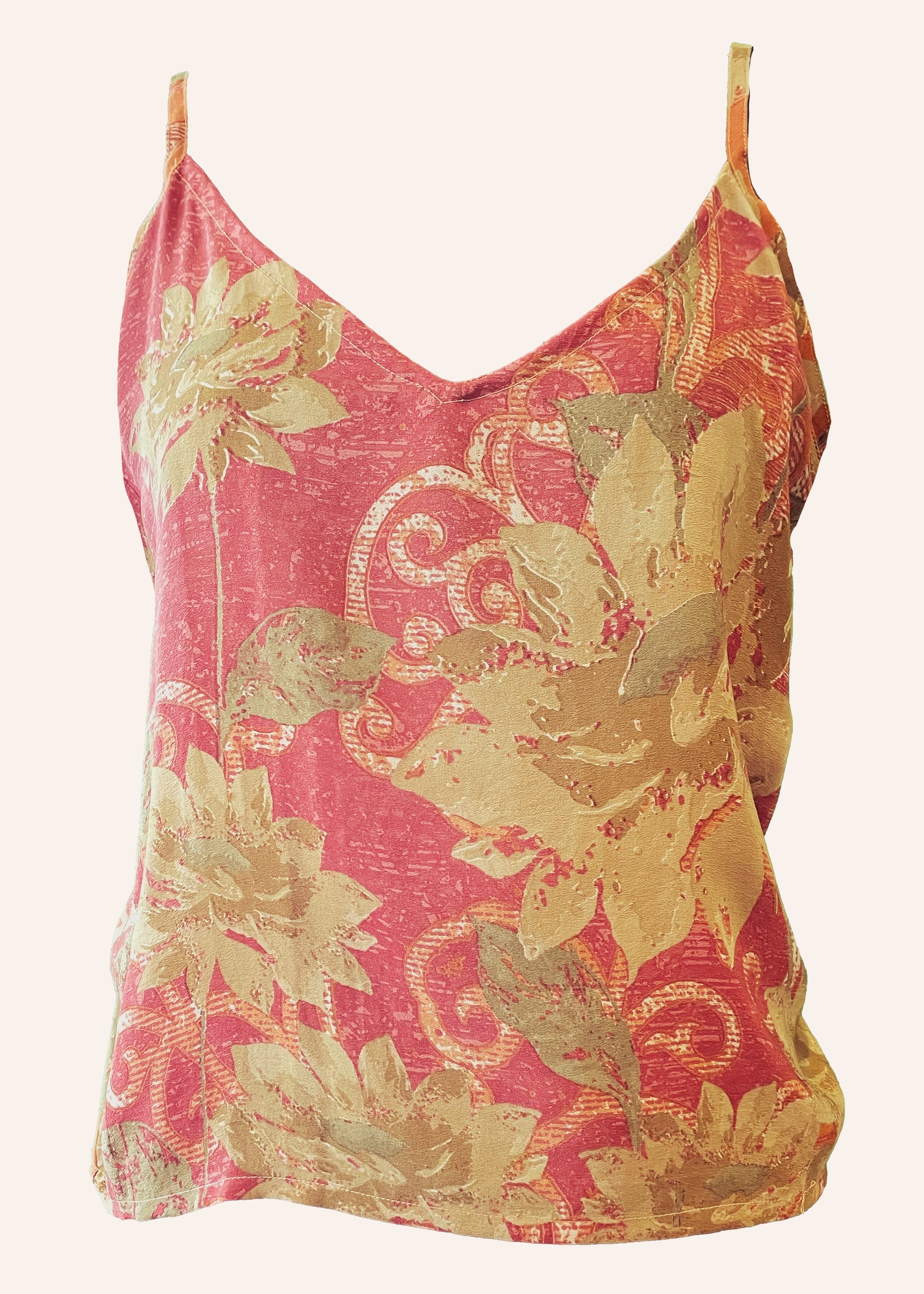 Reseda Silk Crepe Camisole Top ~ Cinnamon XL
