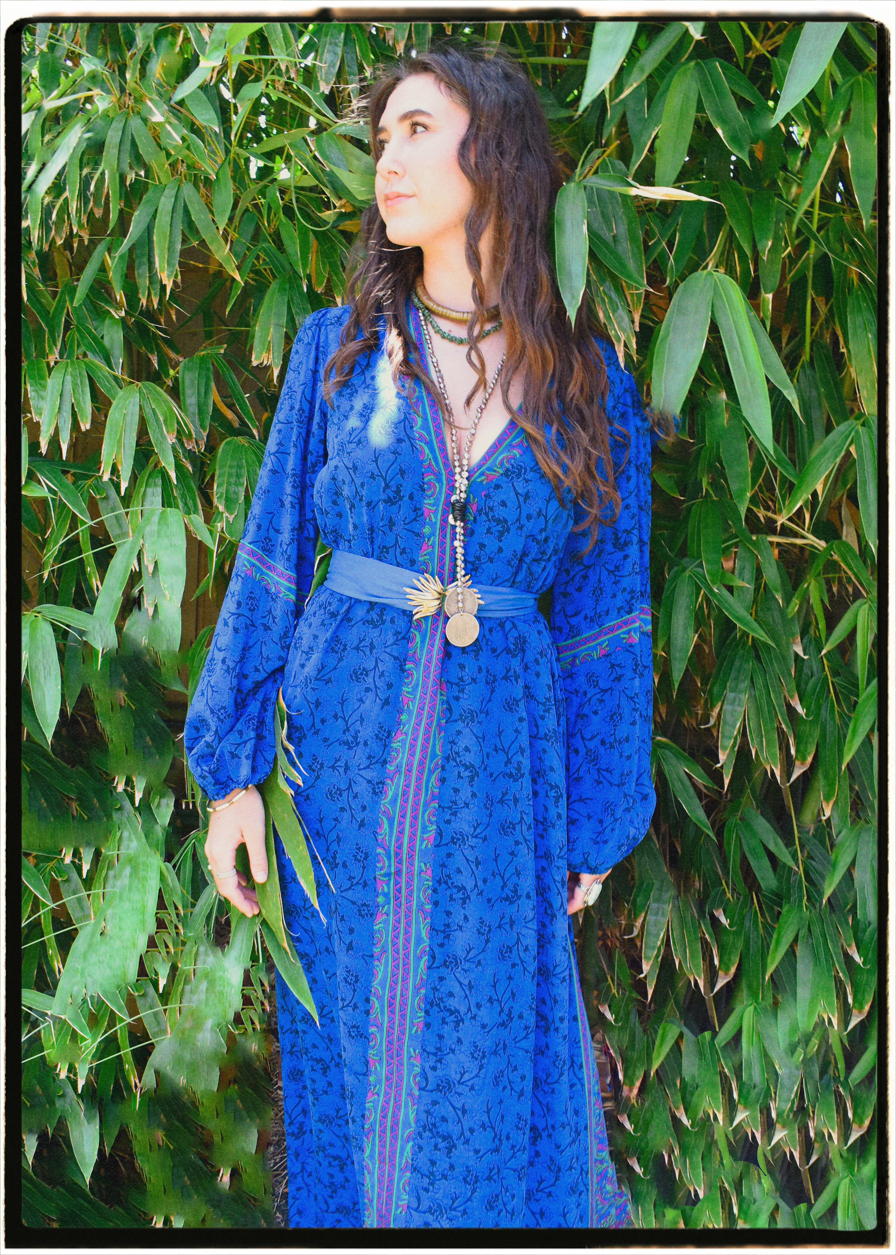 Zea Silk Crepe Kaftan Maxi Dress ~ Diva XS & L & XL