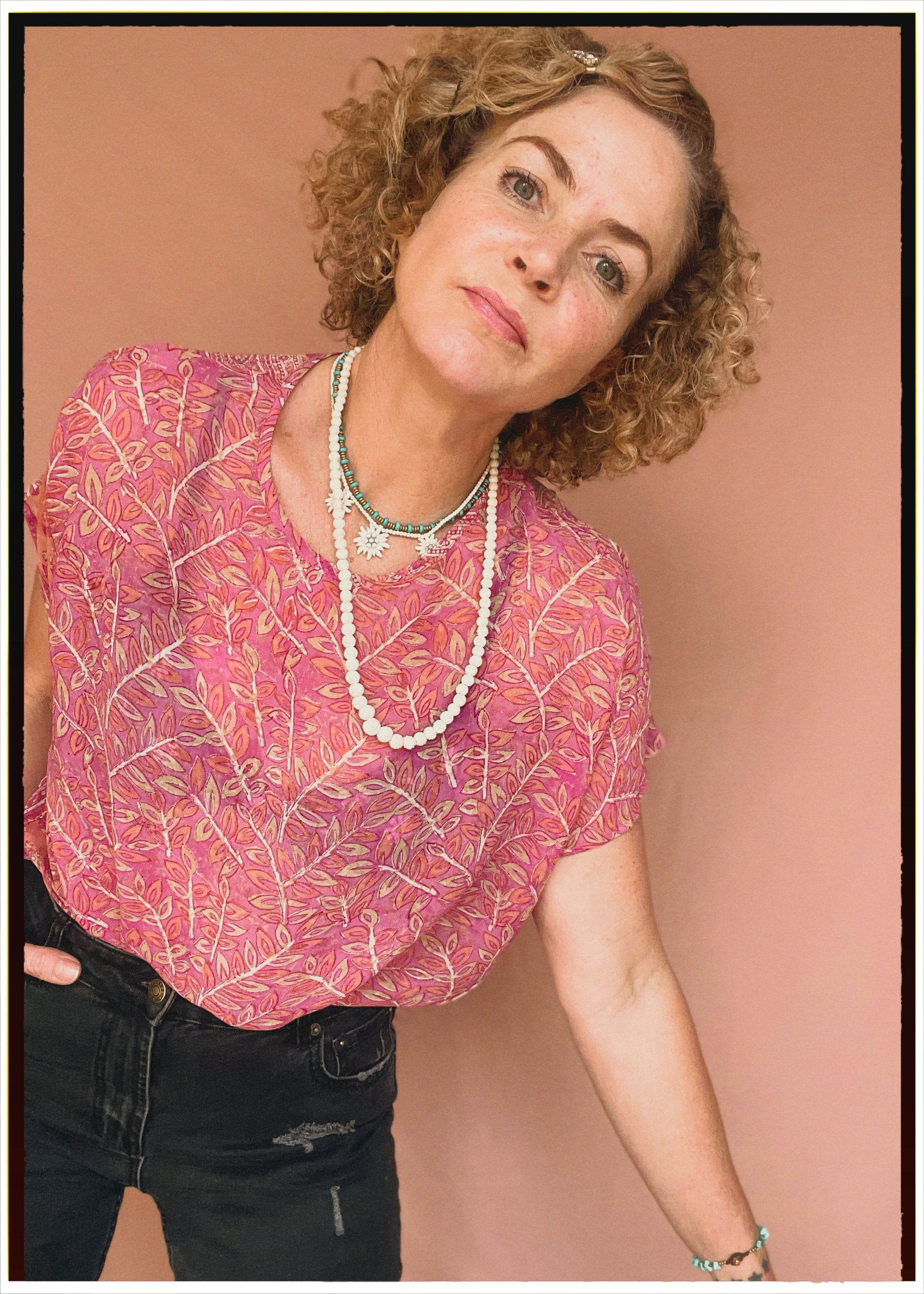 Viola Silk Crepe T-Shirt ~ Cyclamen L