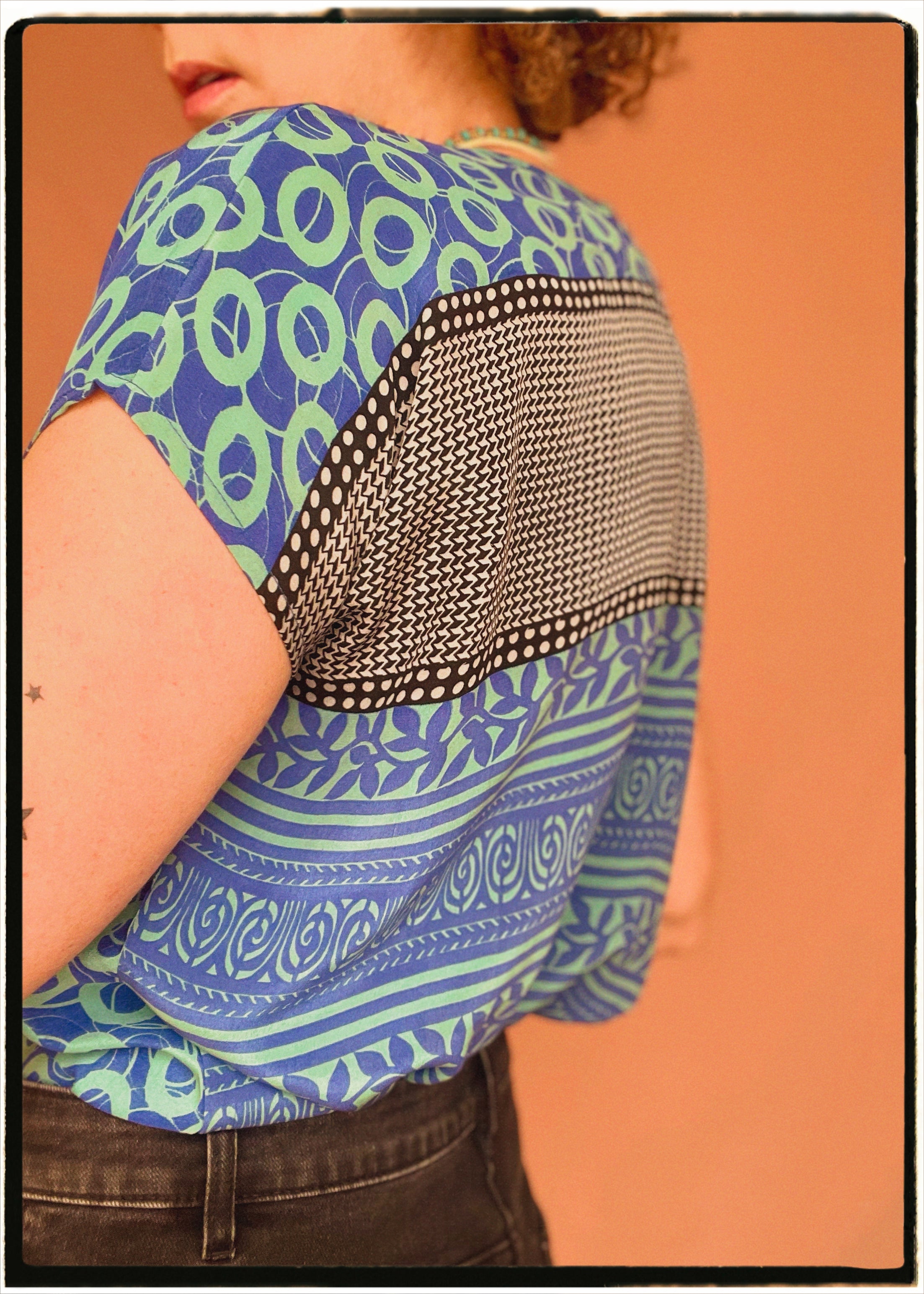 Viola Silk Crepe T-Shirt ~ Danube S