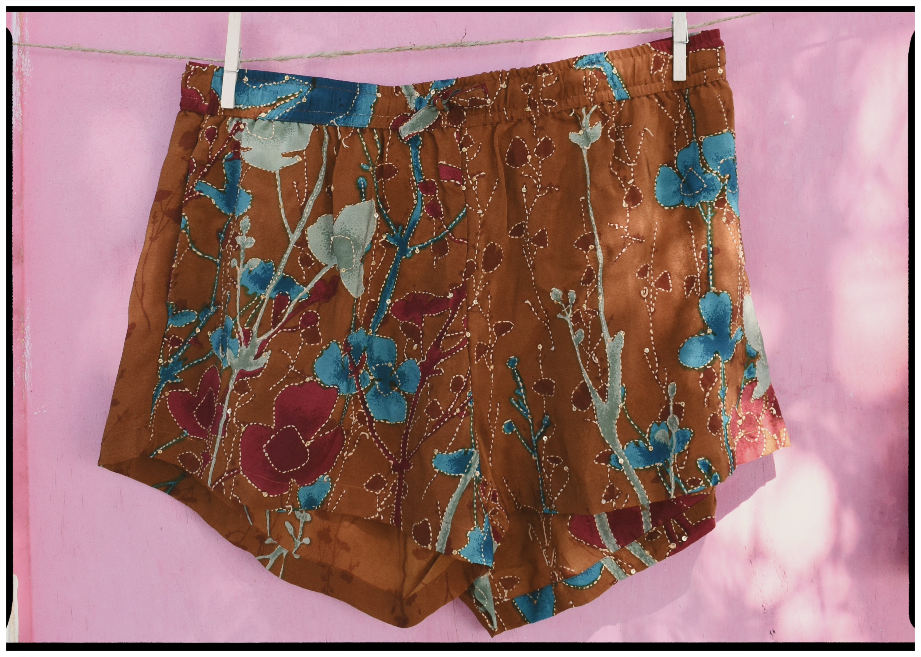 Fumaria Silk Shorts ~ Adobe L
