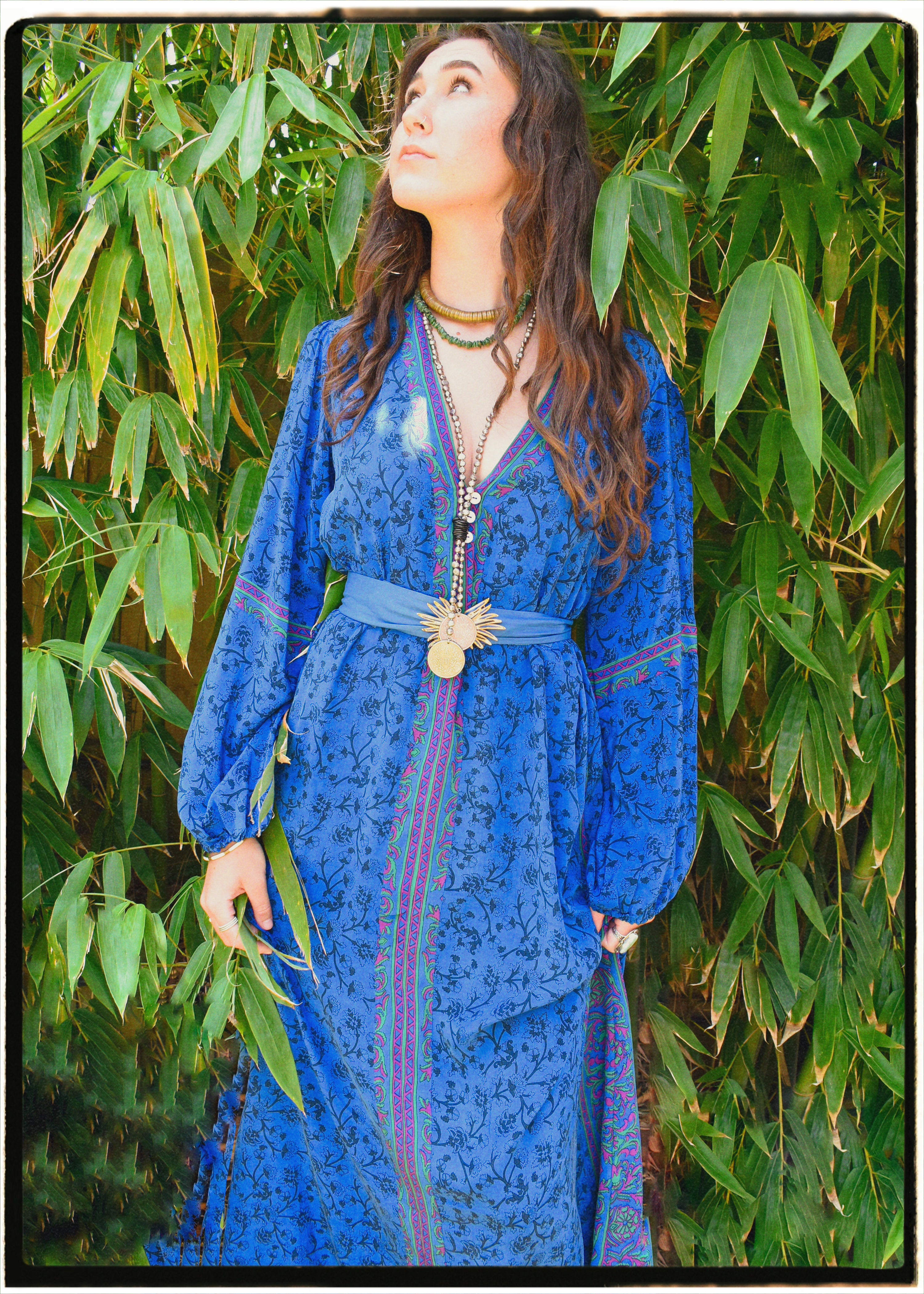 Zea Silk Crepe Kaftan Maxi Dress ~ Diva XS & L & XL