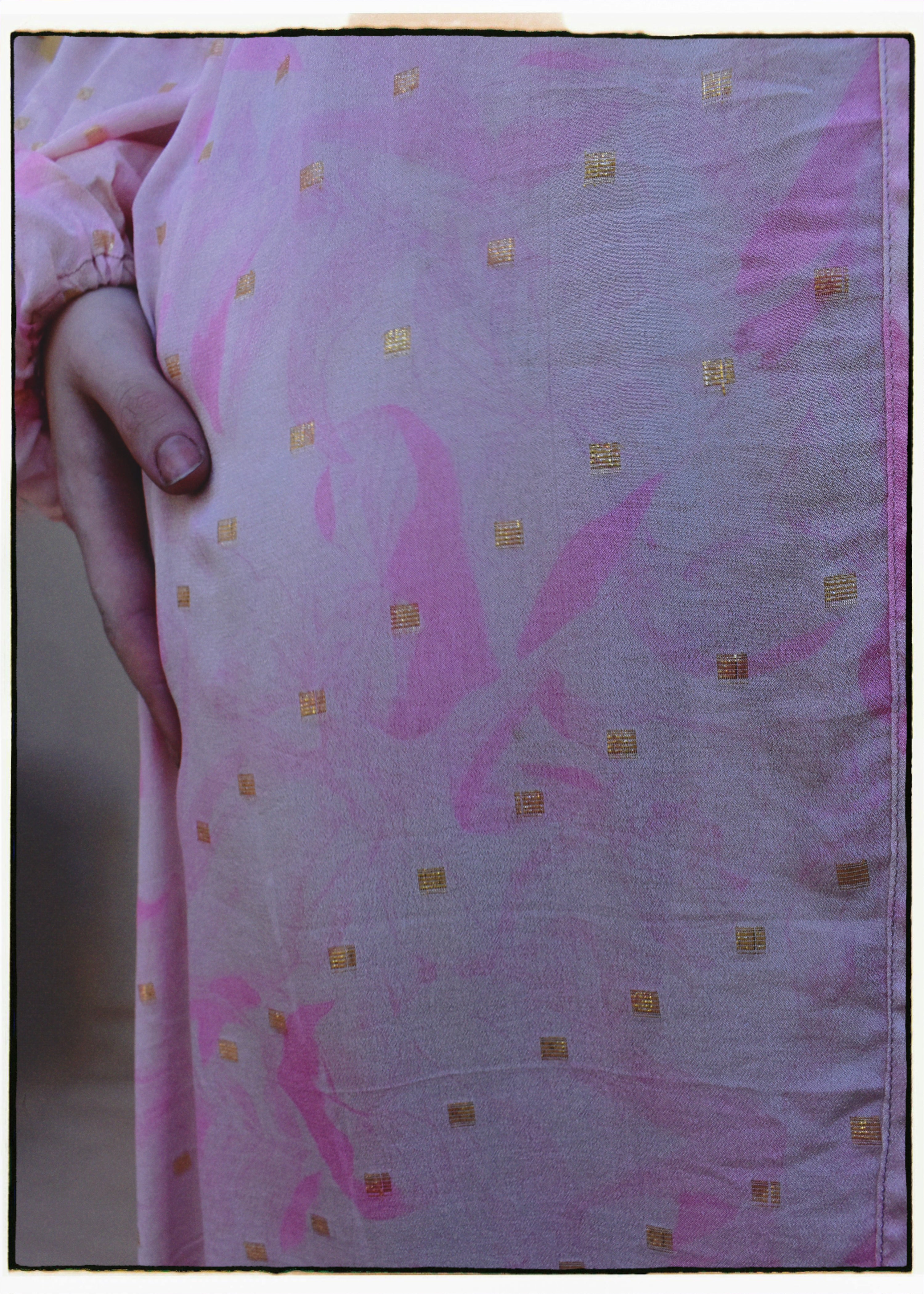 Zea Silk Crepe Kaftan Maxi Dress ~ Fairy Tale XS