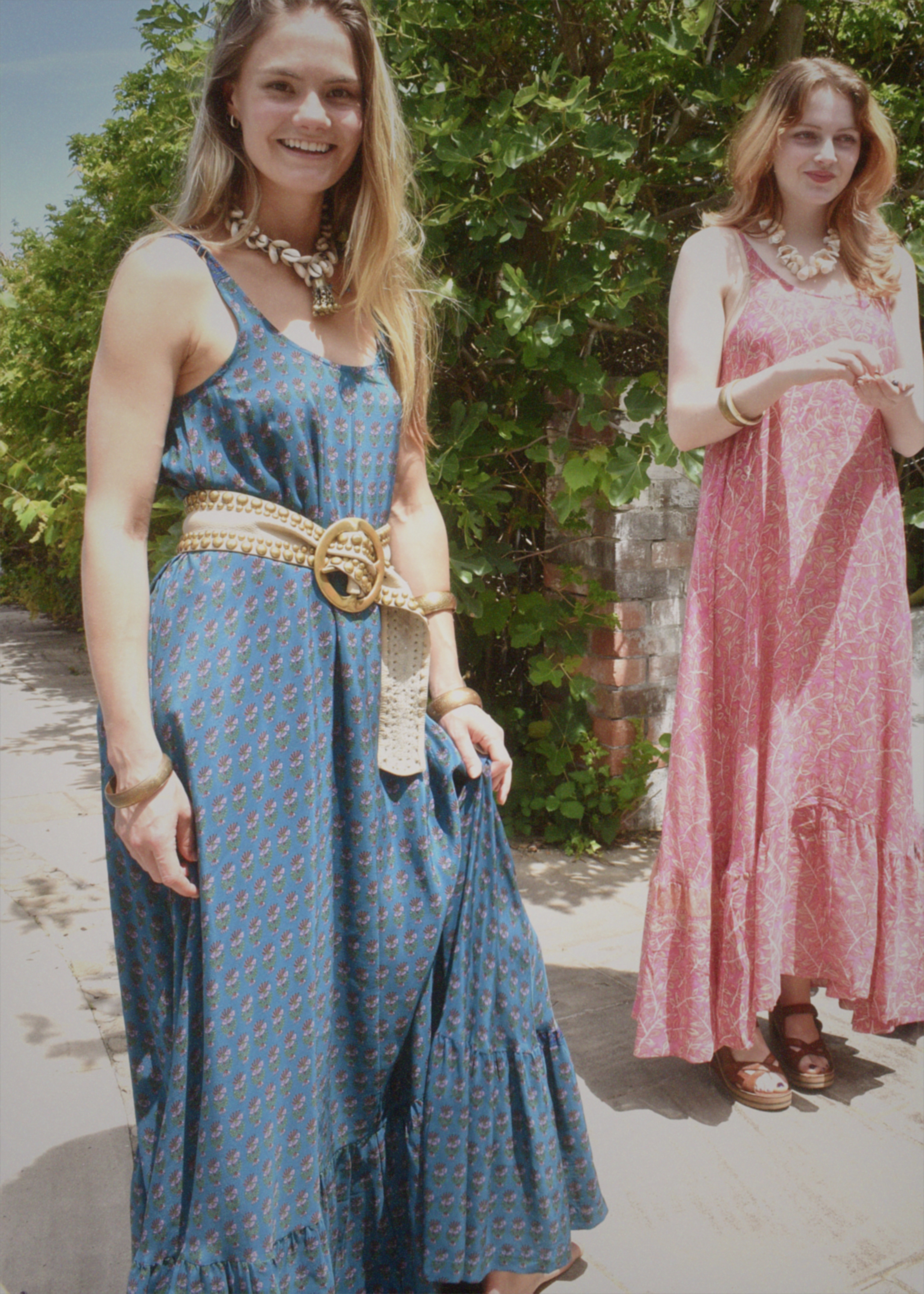 Eustoma Silk Crepe Swing Maxi Dress ~ Chambray XS