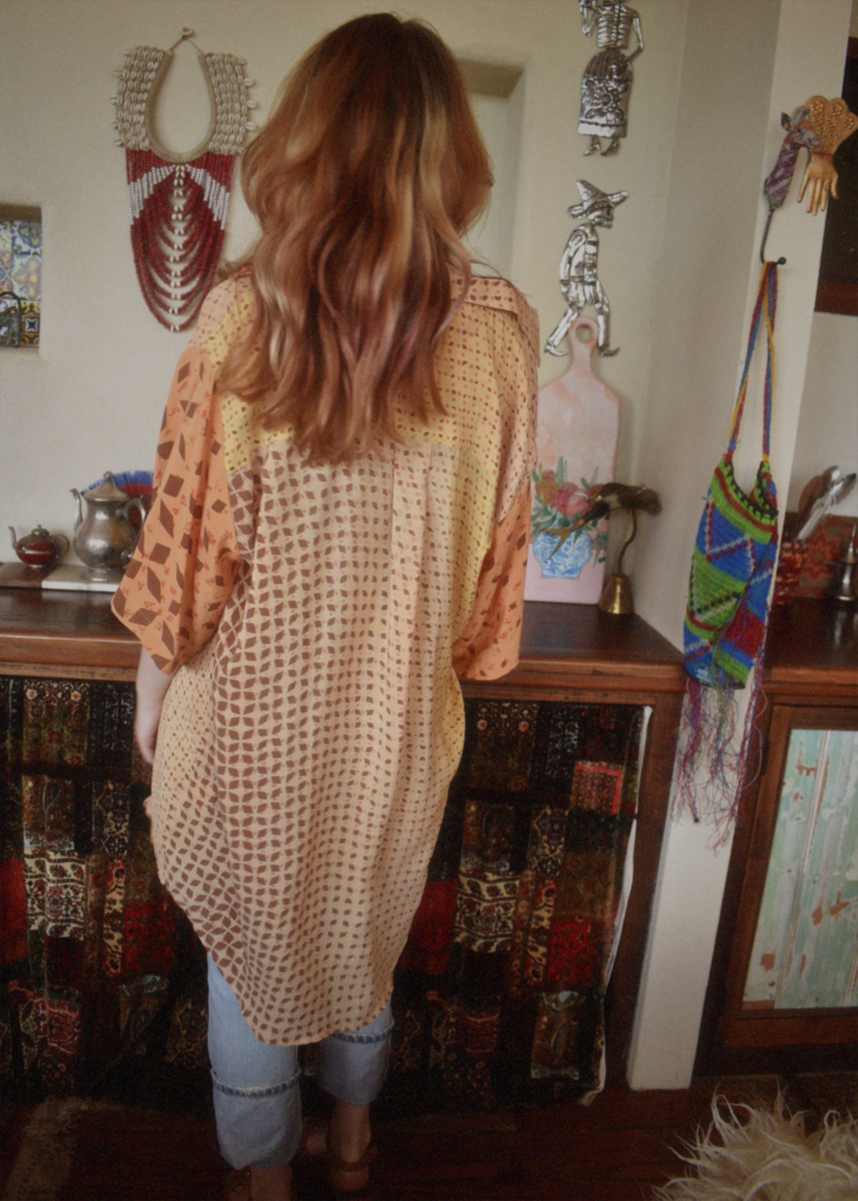 Astralagus Silk Crepe Oversized Shirt ~ Marigold