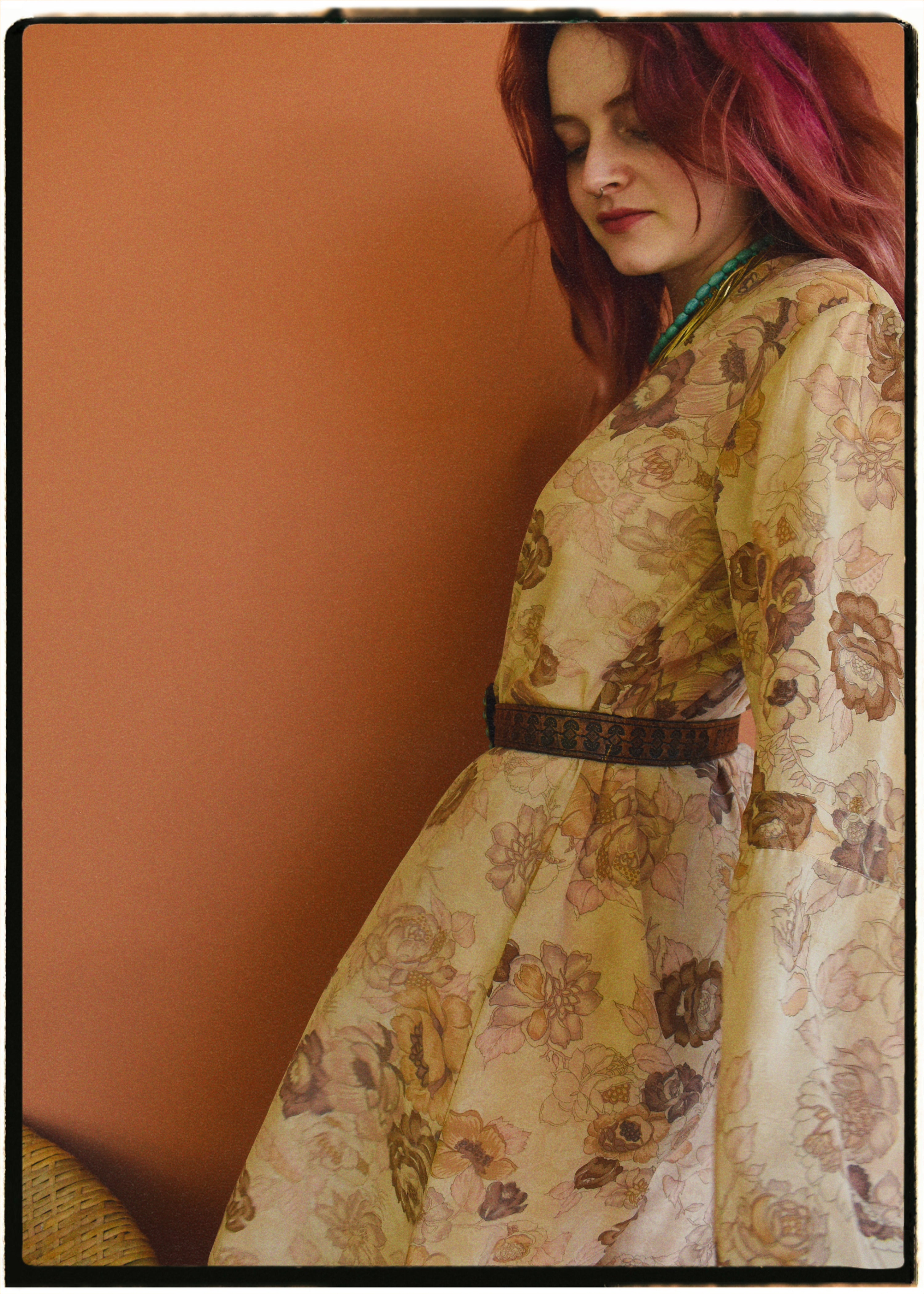 Zea Silk Crepe Kaftan Maxi Dress ~ Flora XS