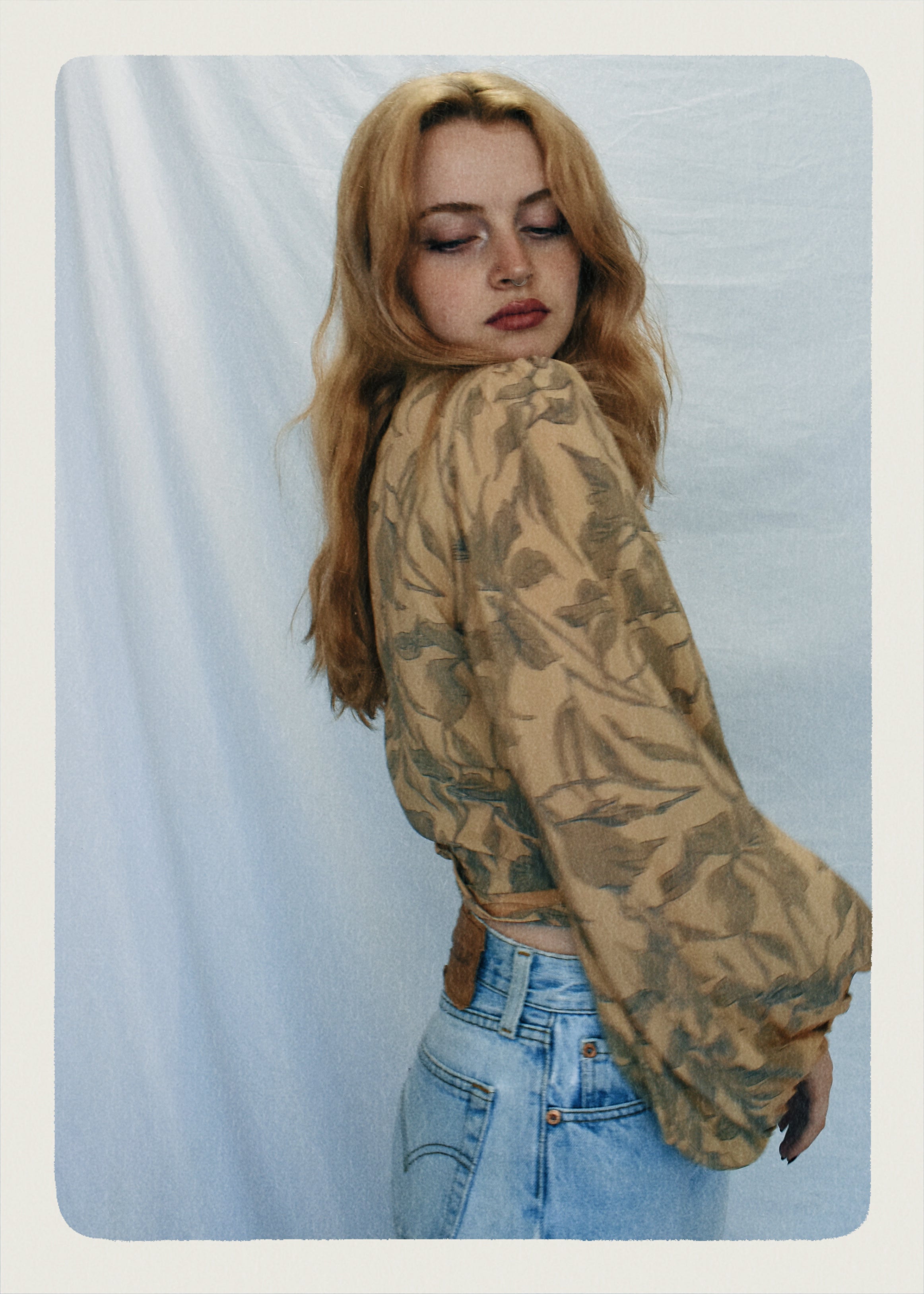 Hoya Silk Crepe Balloon Sleeve Wrap Top ~ Maize L