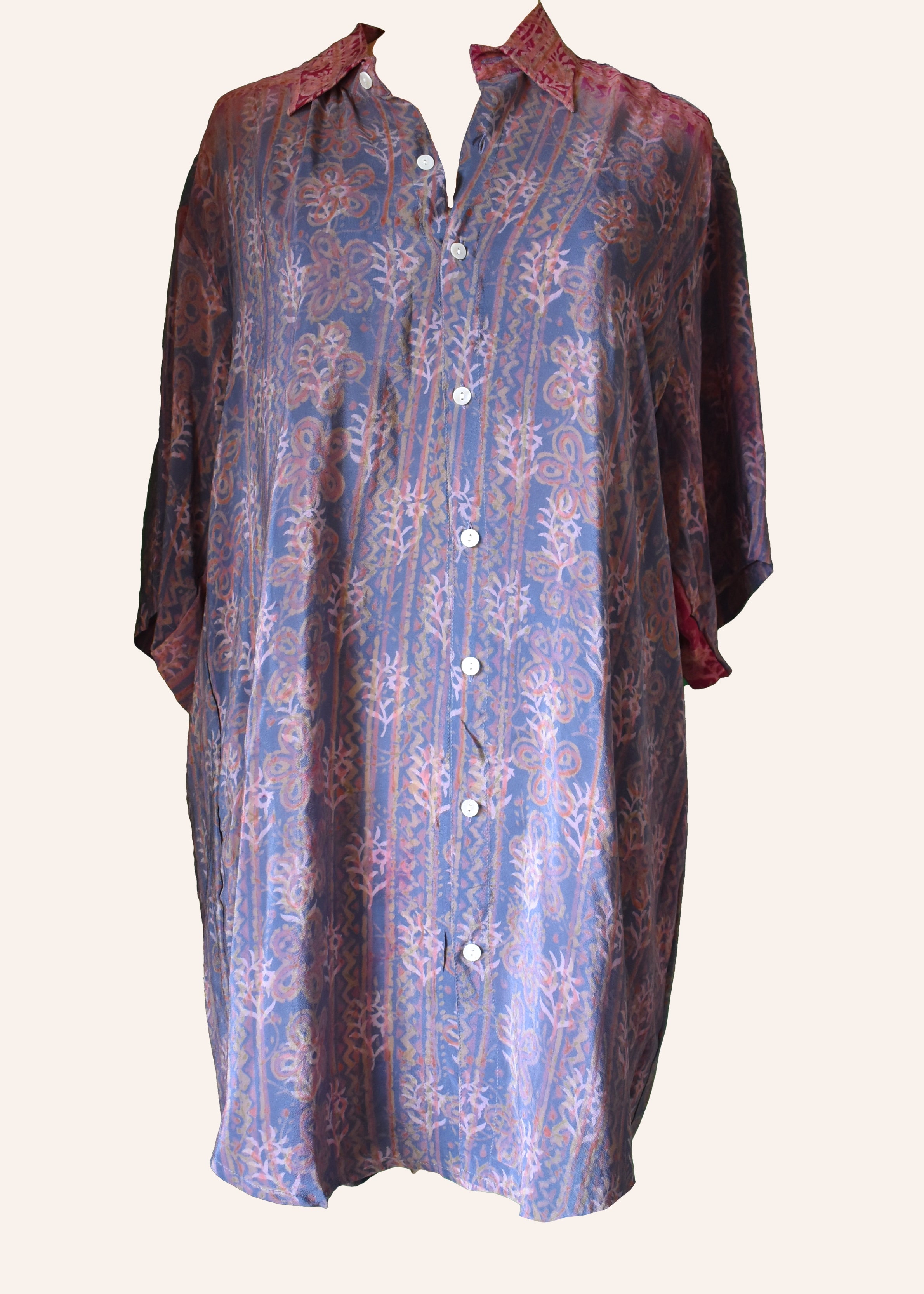 Astralagus Silk Crepe Oversized Shirt ~ Dove