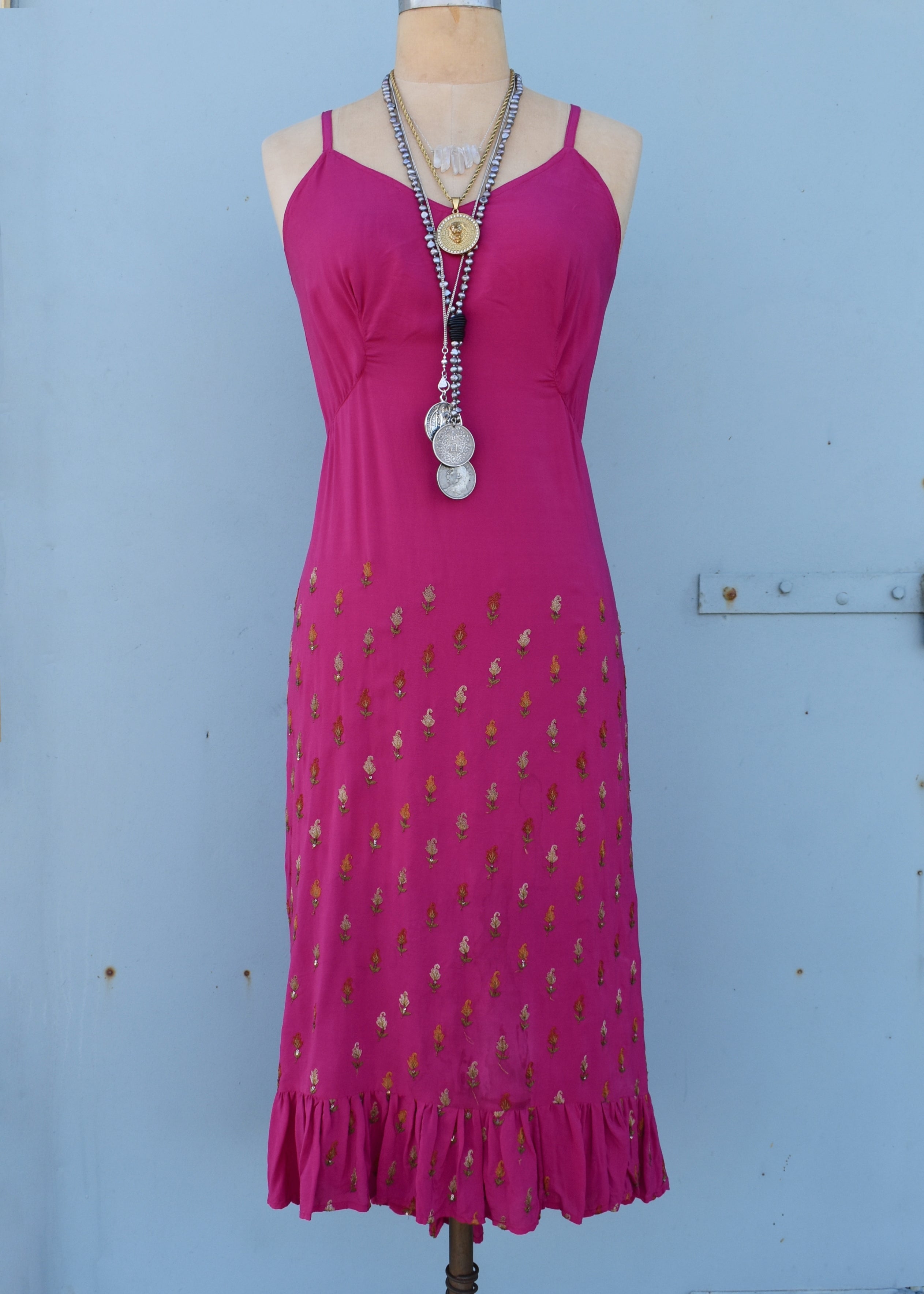 Rumex Silk Slip Dress ~ Flambe M