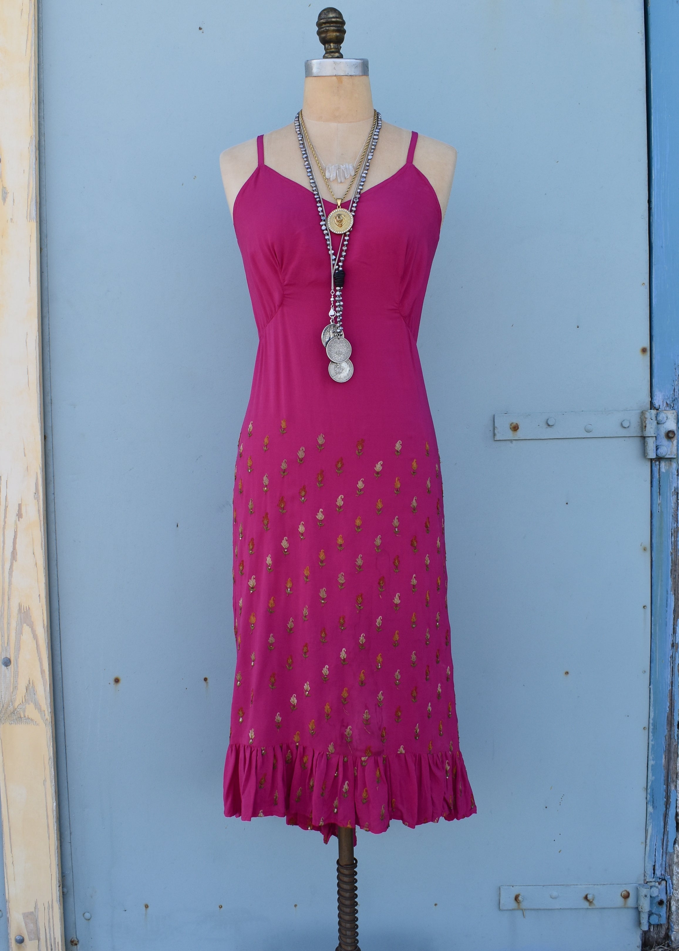 Rumex Silk Slip Dress ~ Flambe M