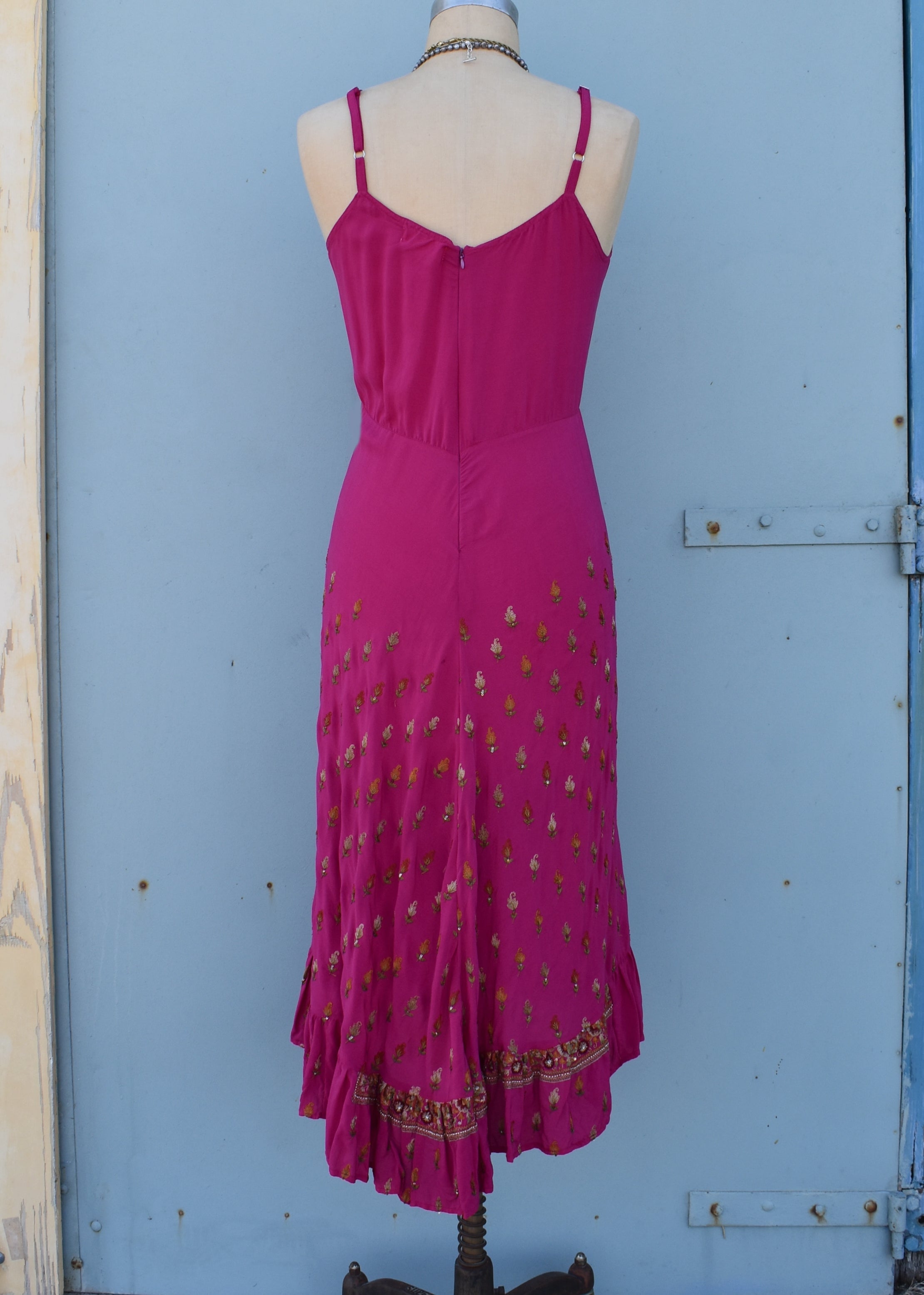 Rumex Silk Slip Dress ~ Flambe M