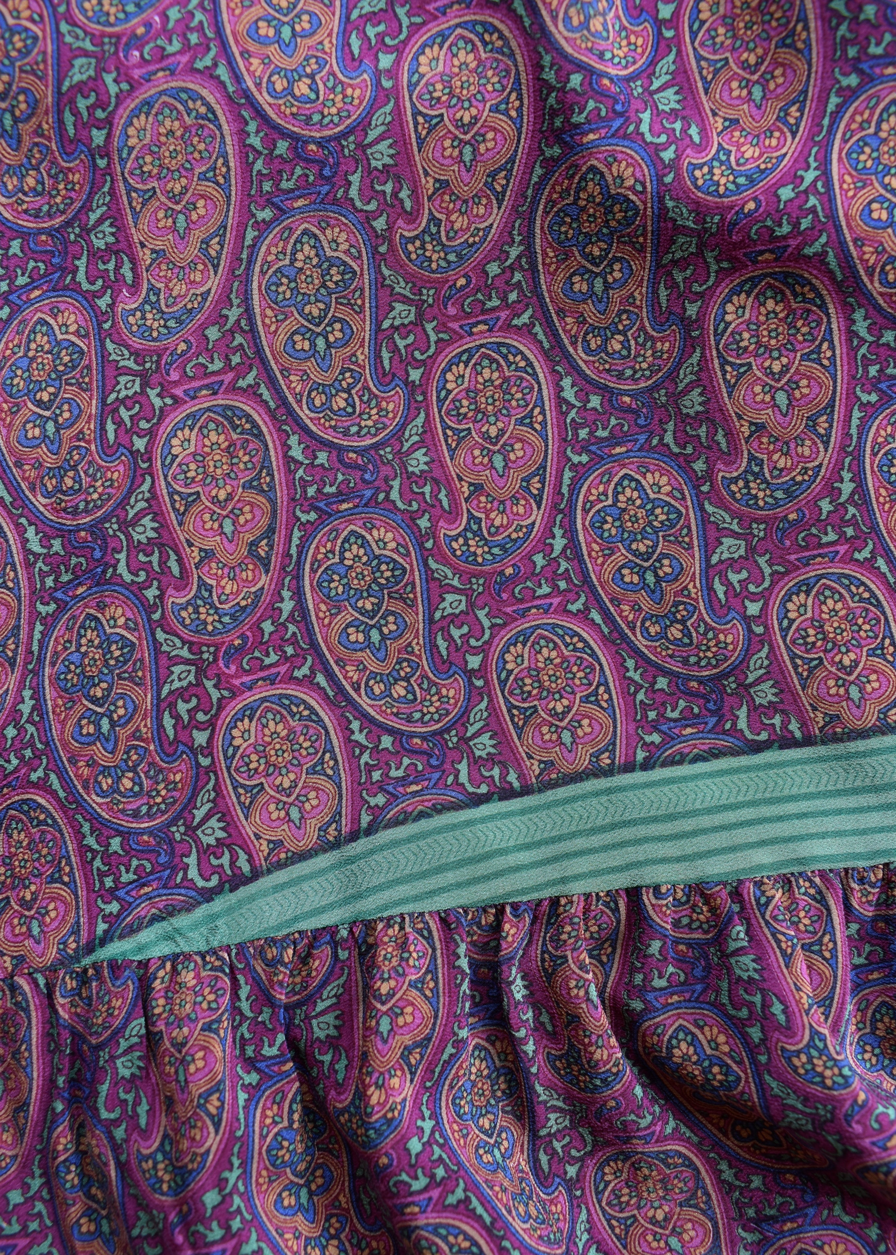 Eustoma Silk Crepe Swing Maxi Dress ~ Claret XS