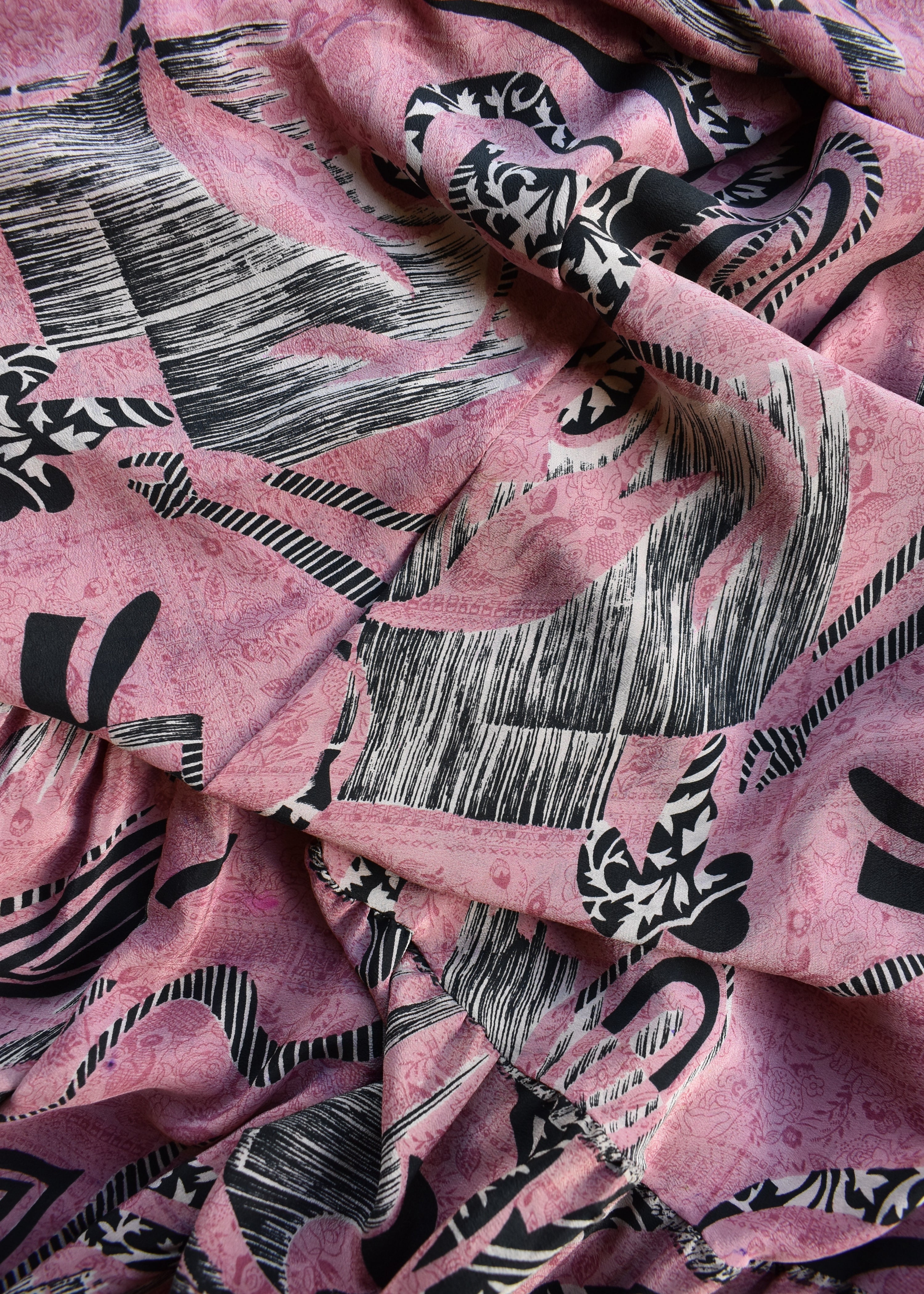 Eustoma Silk Crepe Swing Maxi Dress ~ Urban XL