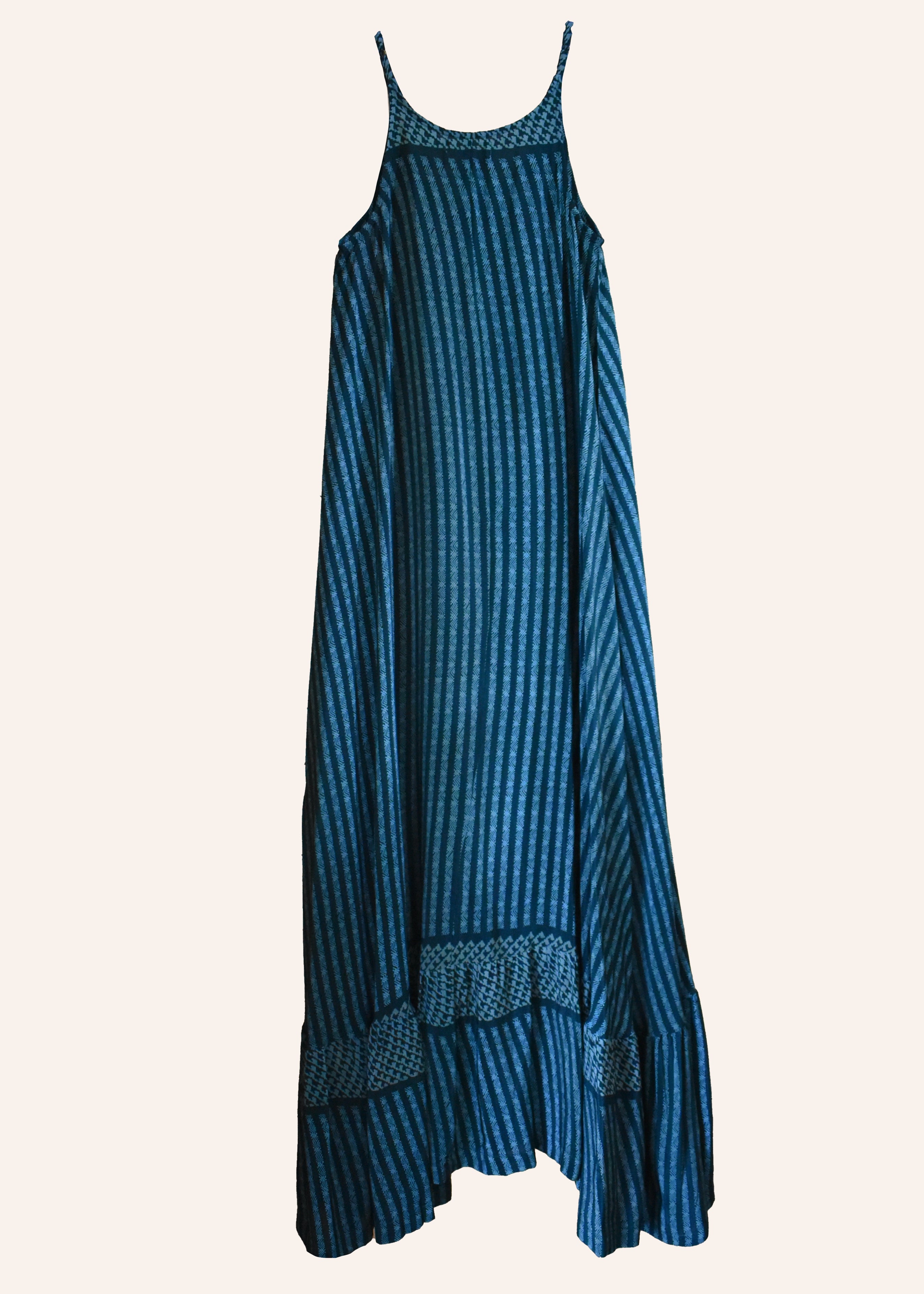 Eustoma Silk Crepe Swing Maxi Dress ~ Spruce S