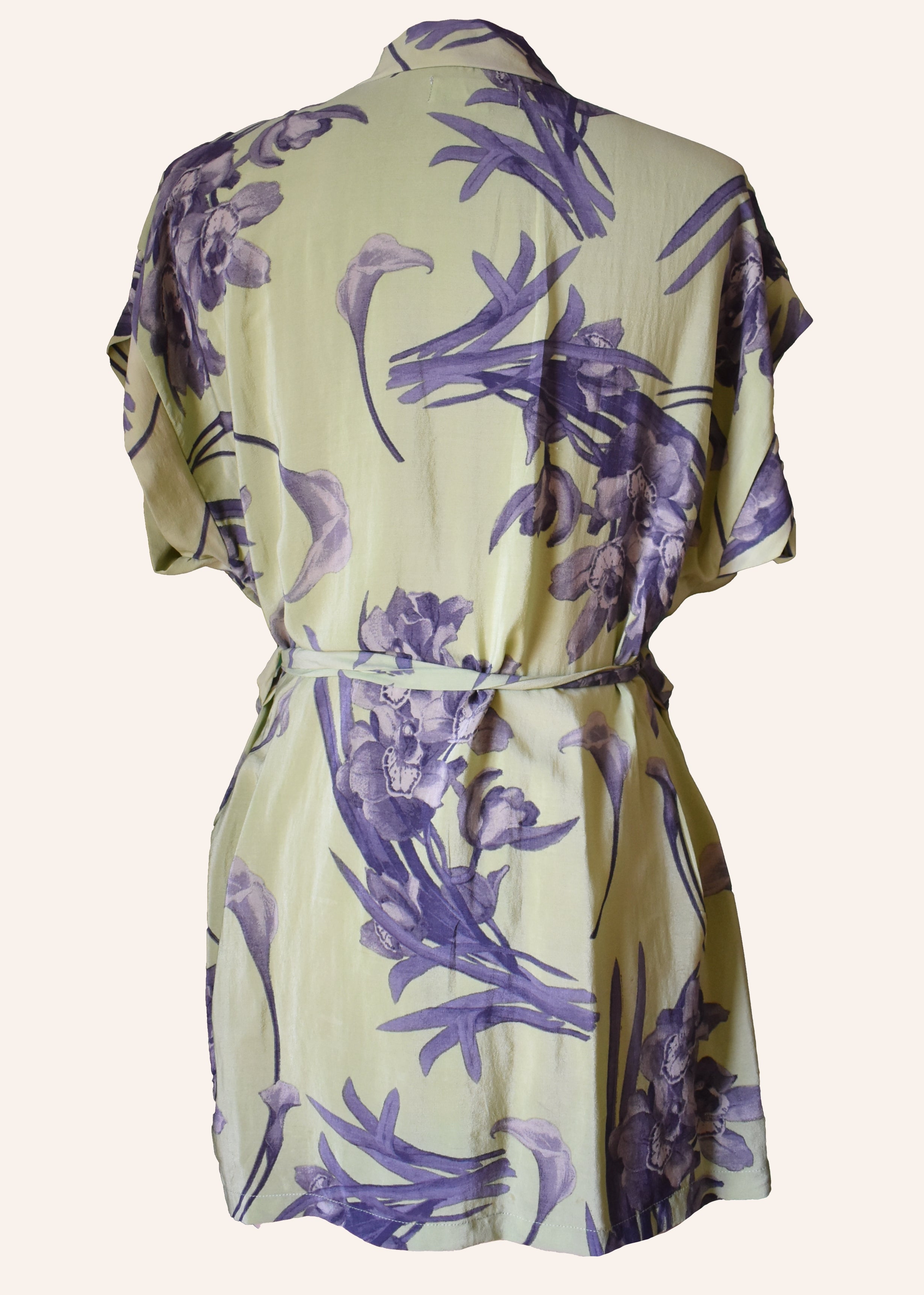 Pilea Silk Crepe Wrap Kimono Top ~ Pina Colada S/M