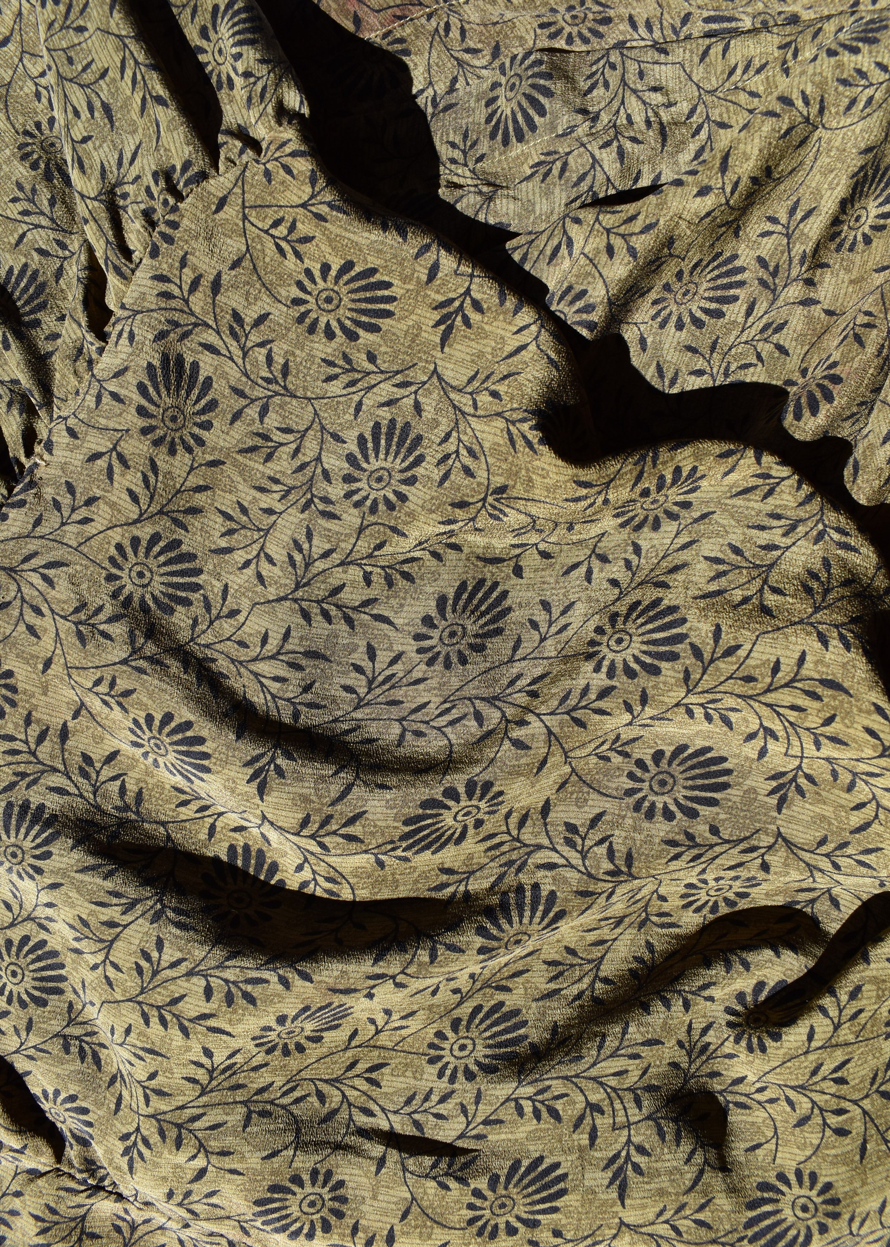 Eustoma Silk Crepe Swing Maxi Dress ~ Duffel L