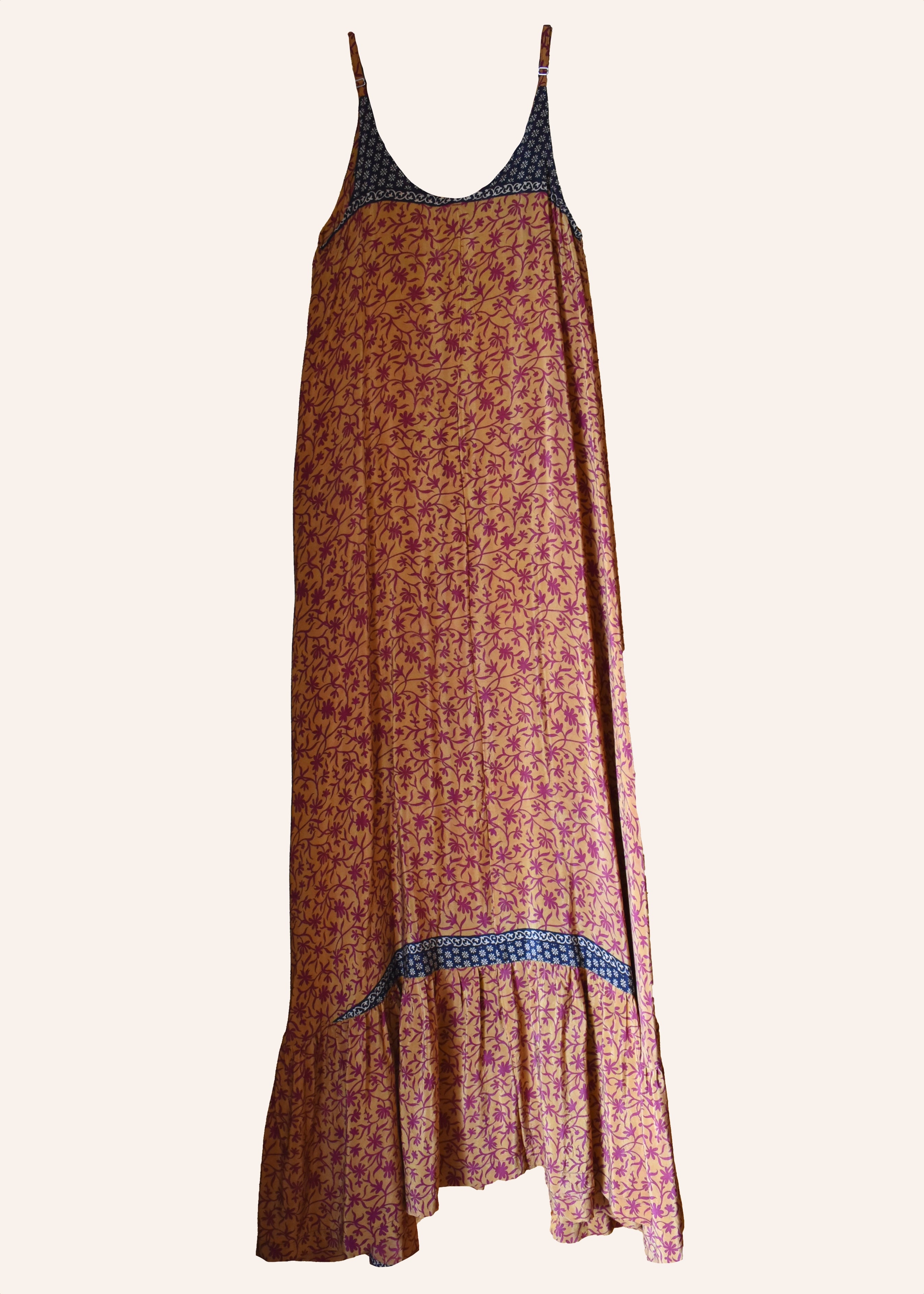 Eustoma Silk Crepe Swing Maxi Dress ~ Wren XS