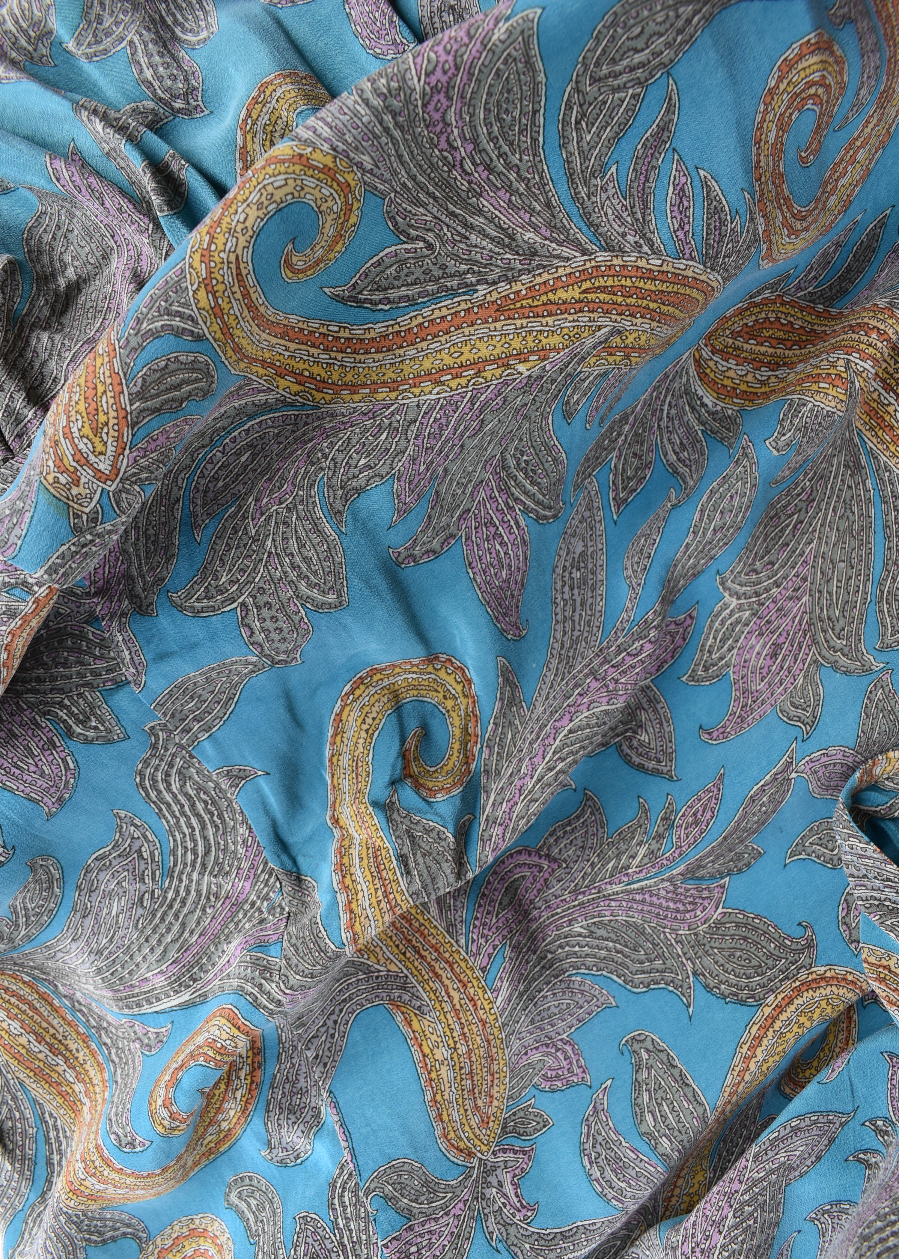 Eustoma Silk Crepe Swing Maxi Dress ~ Danube XL