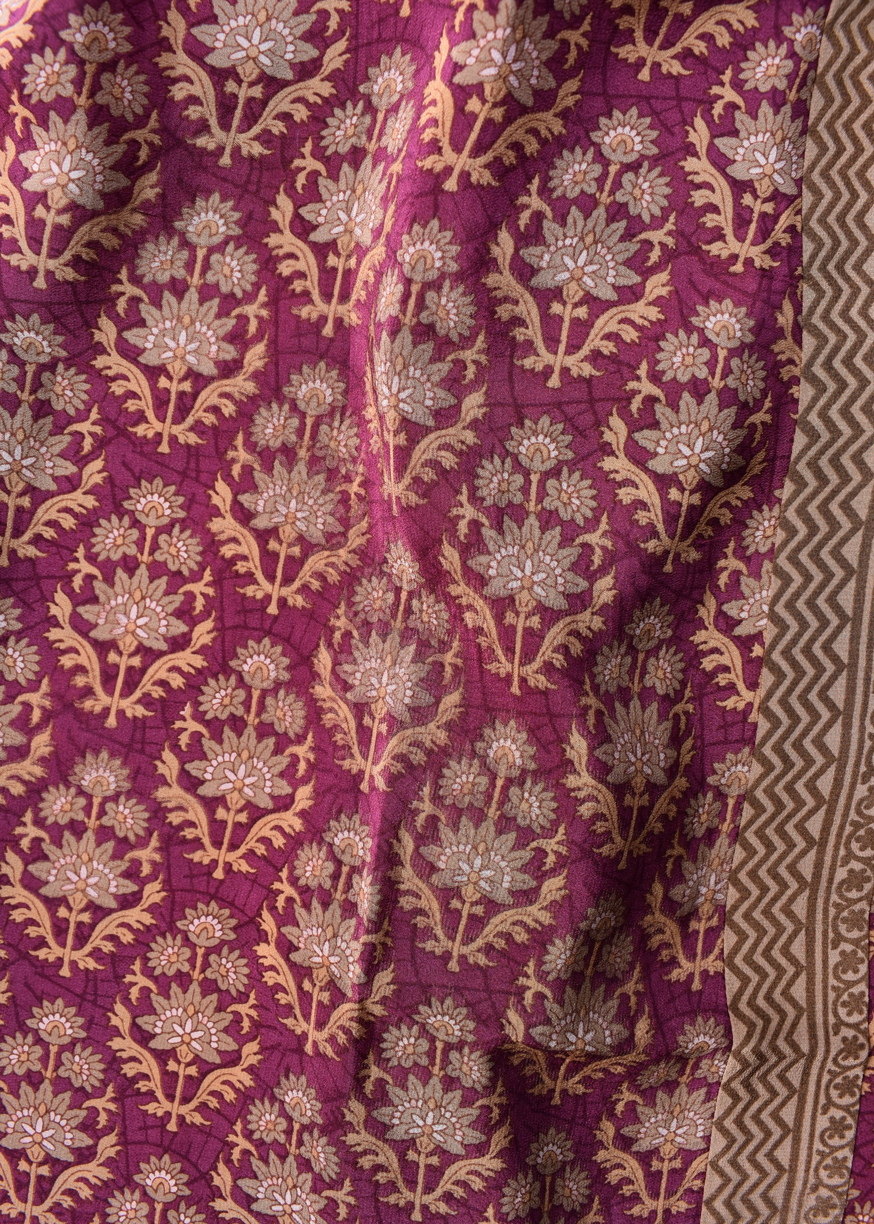 Pilea Silk Crepe Wrap Kimono Top ~ Damson S/M