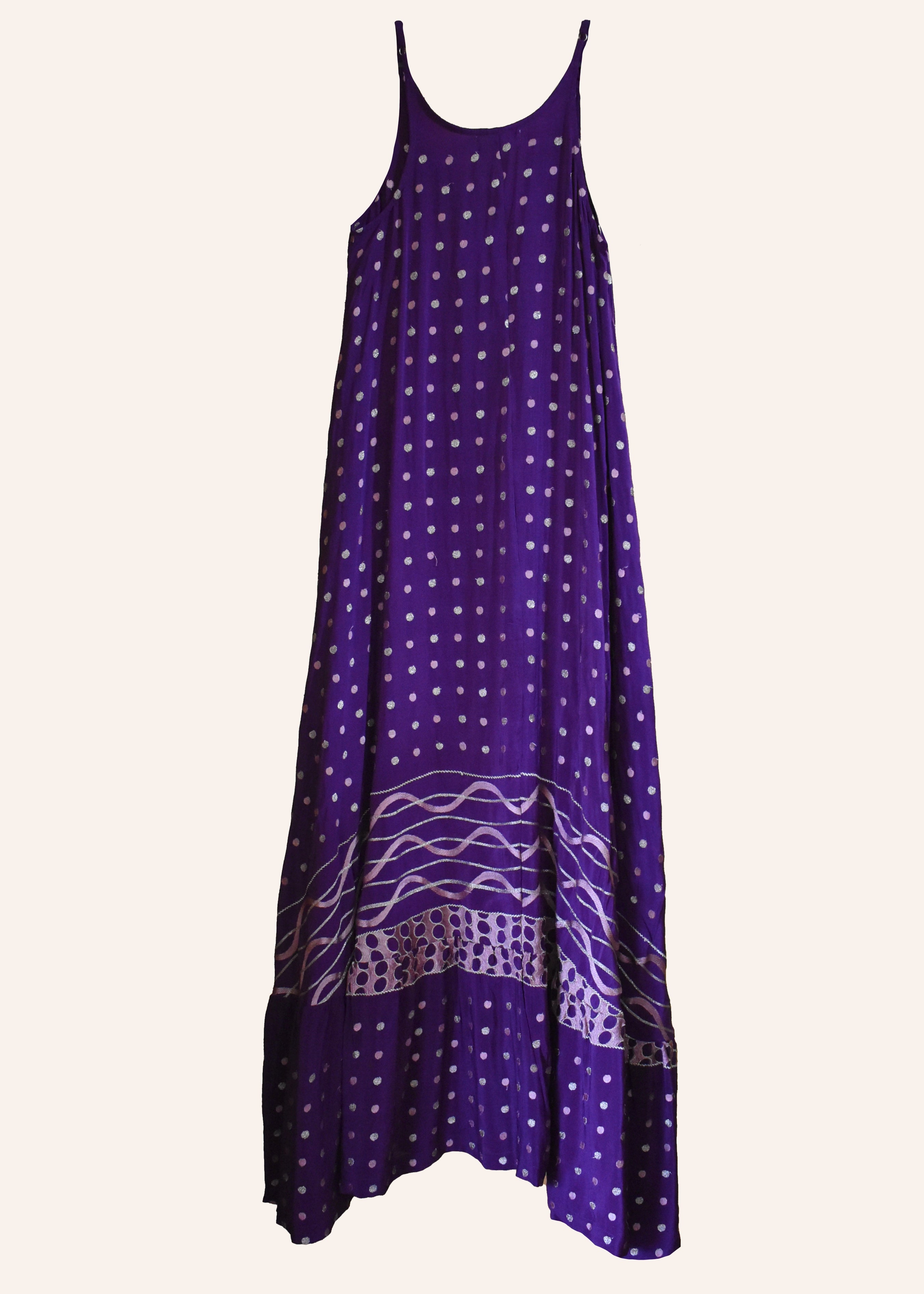 Eustoma Silk Crepe Swing Maxi Dress ~ Amaranth S