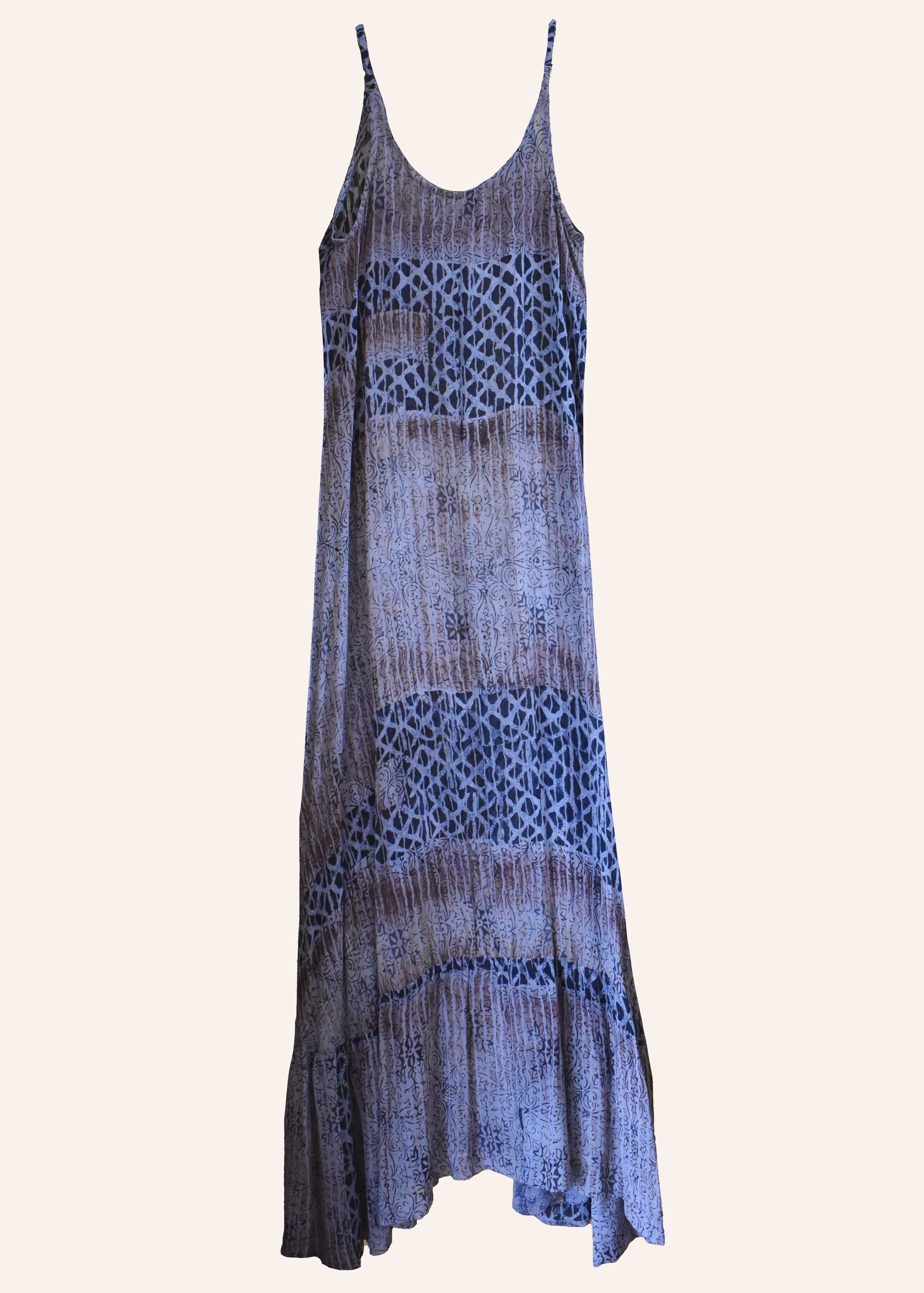 Eustoma Silk Crepe Swing Maxi Dress ~ Licorice S