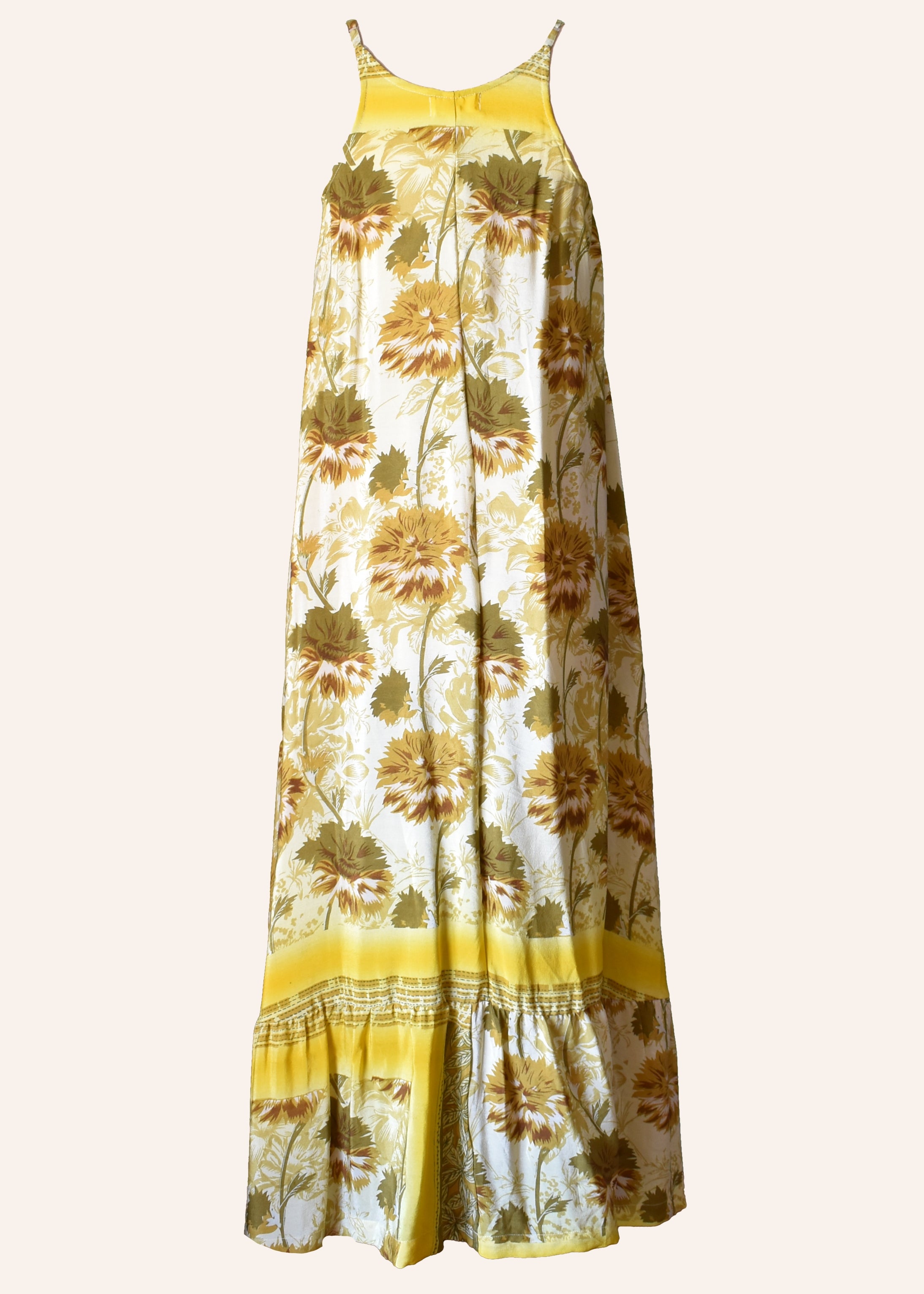 Eustoma Silk Crepe Swing Maxi Dress ~ Frankie L