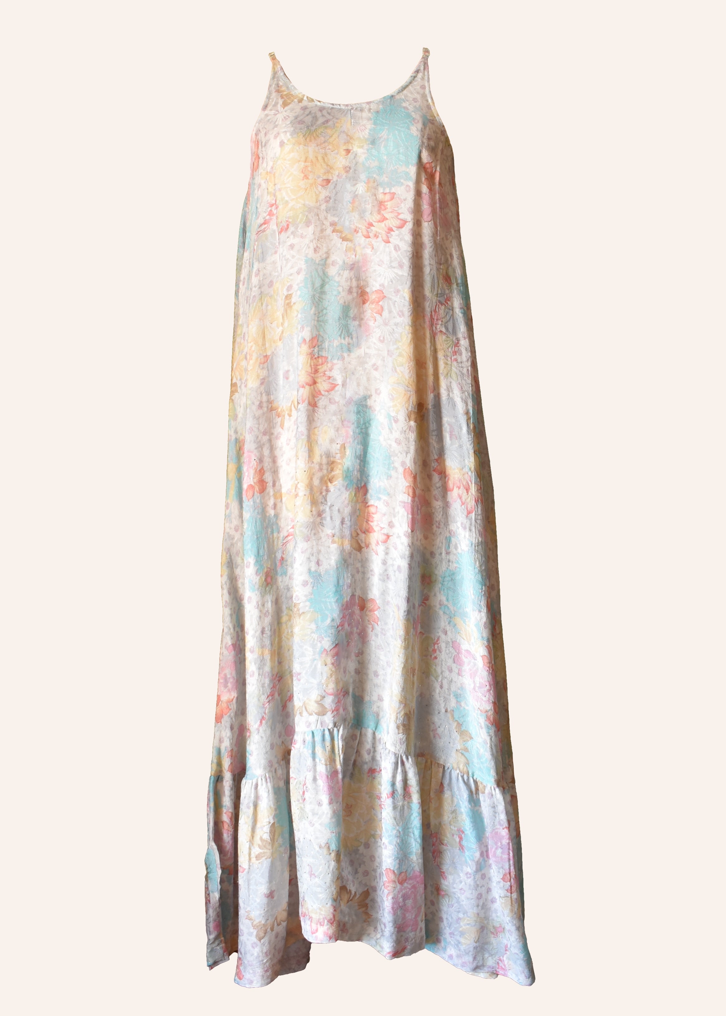 Eustoma Silk Crepe Swing Maxi Dress ~ Laurel L