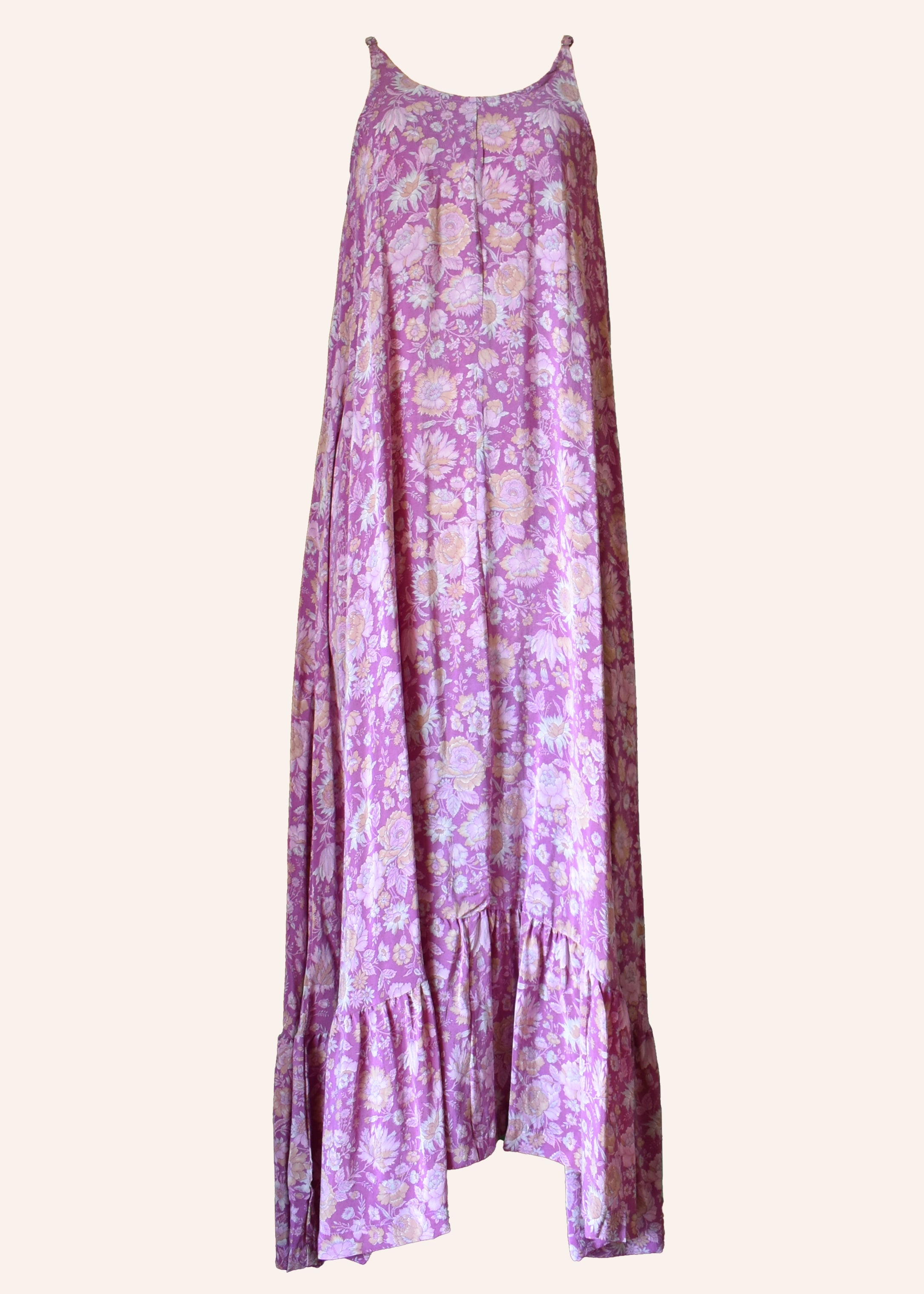 Eustoma Silk Crepe Swing Maxi Dress ~ Rapture XL