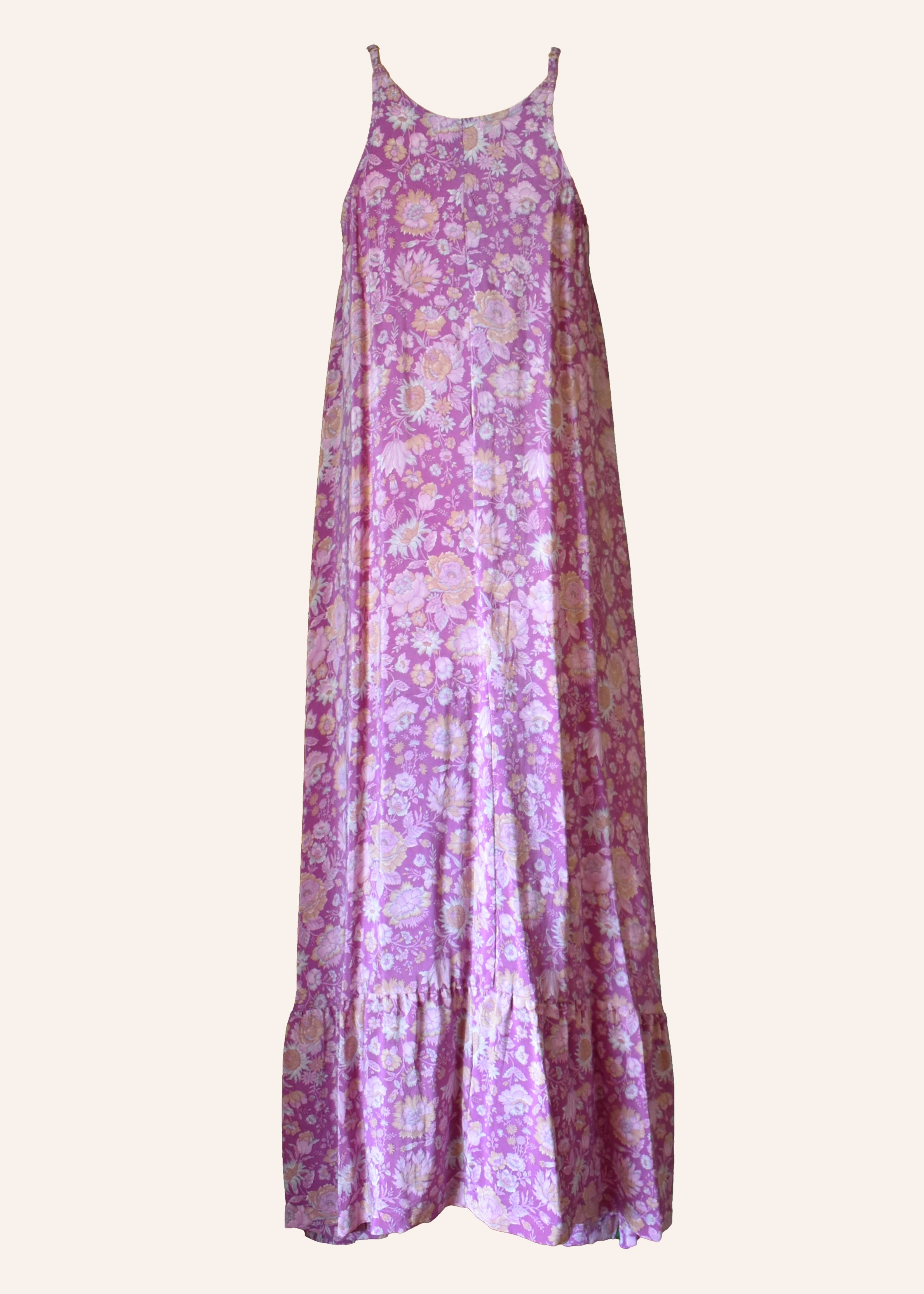Eustoma Silk Crepe Swing Maxi Dress ~ Rapture XL