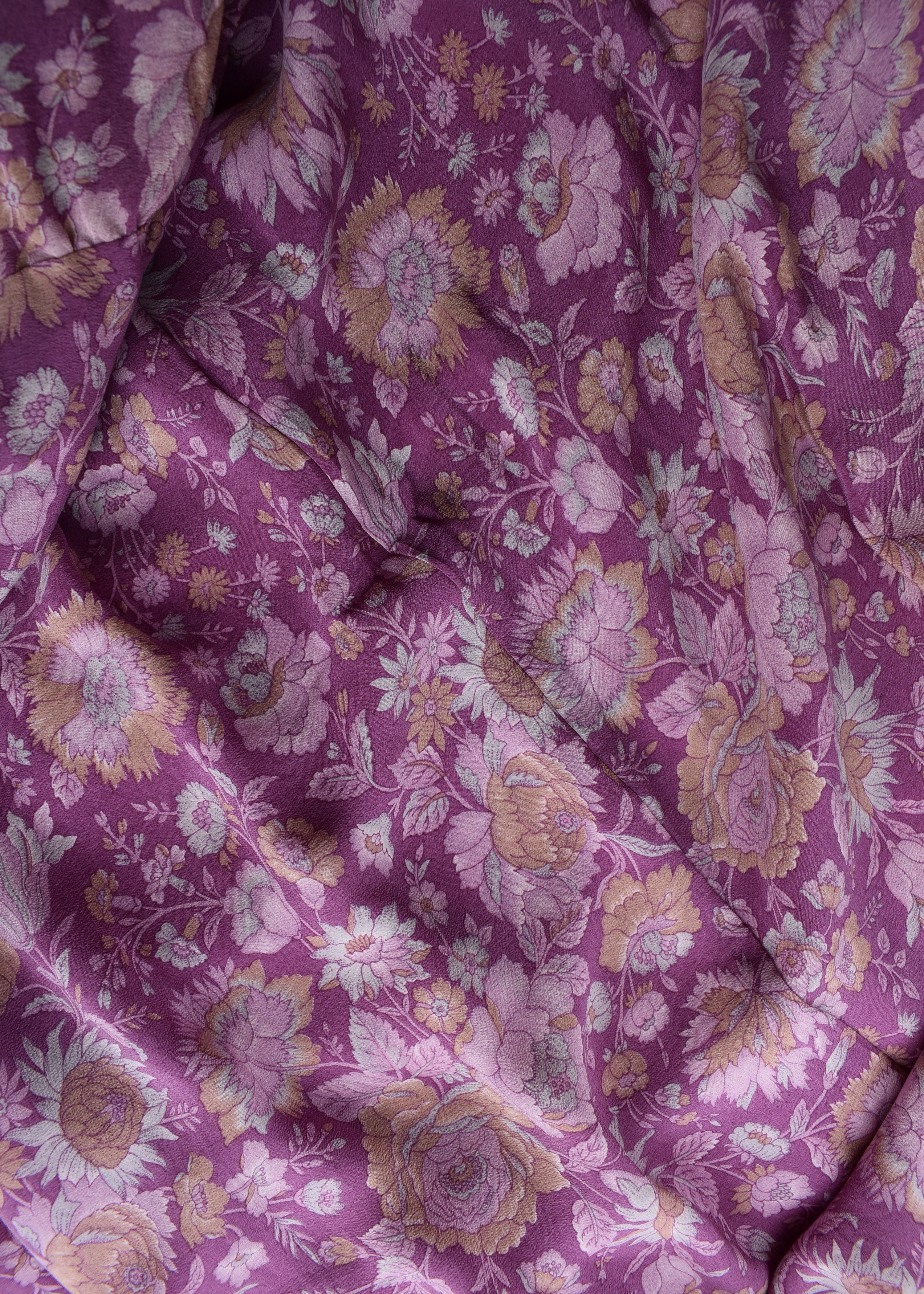 Eustoma Silk Crepe Swing Maxi Dress ~ Rapture XL