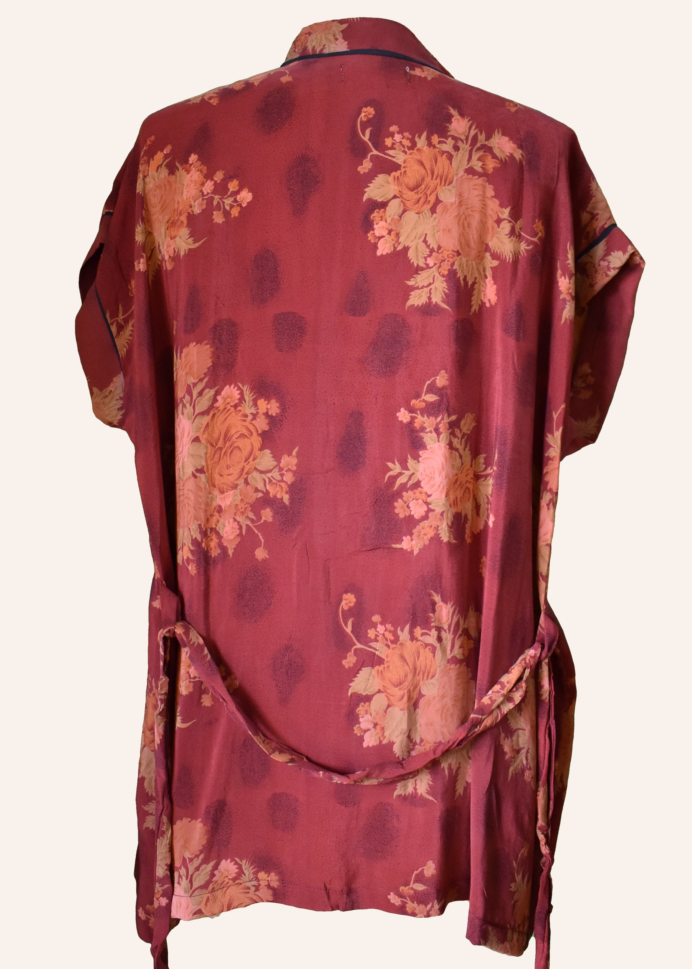 Pilea Silk Crepe Wrap Kimono Top ~ Ochre L/XL