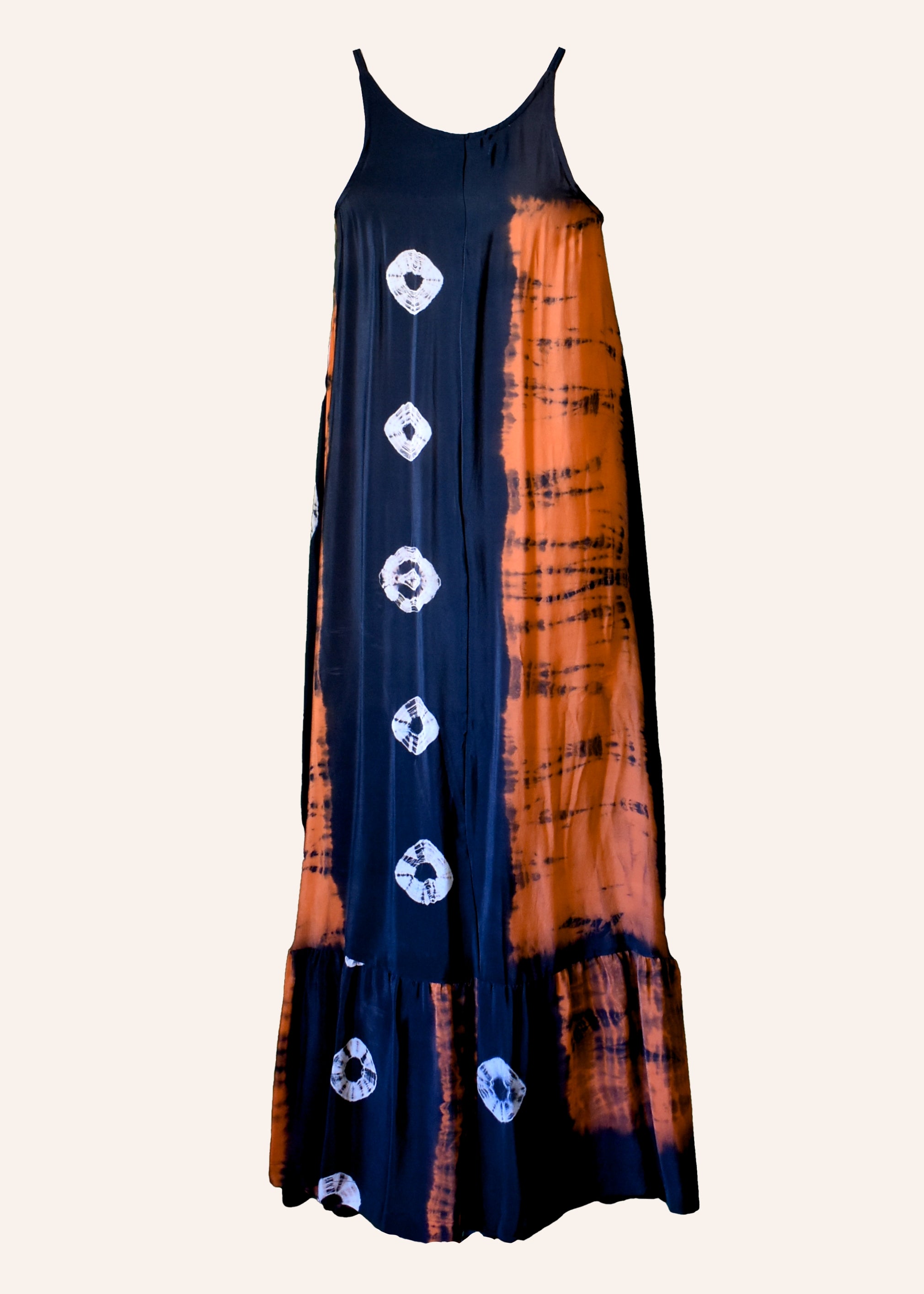 Eustoma Silk Crepe Swing Maxi Dress ~ Celosia M