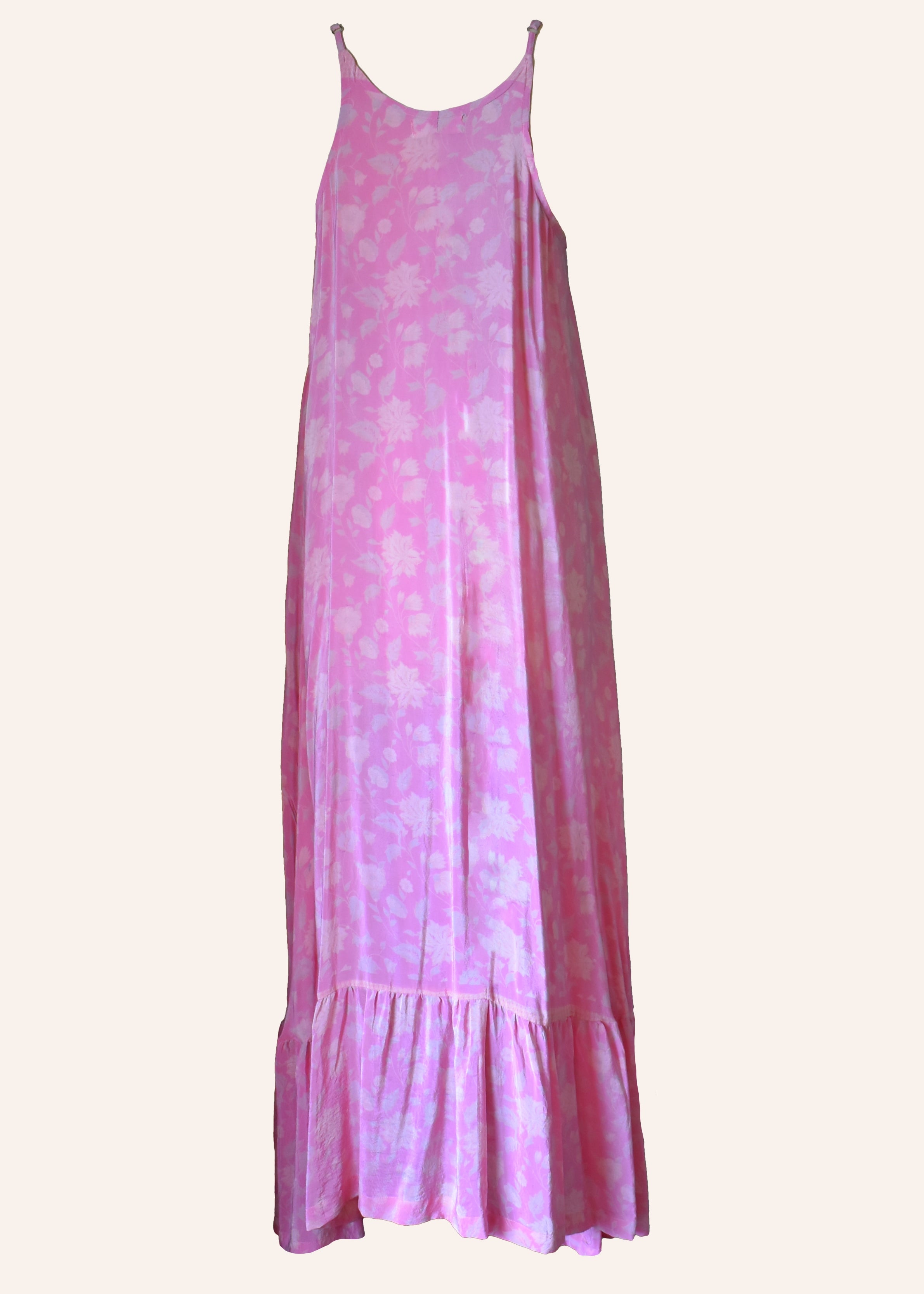 Eustoma Silk Crepe Swing Maxi Dress ~ Marshmallow XL
