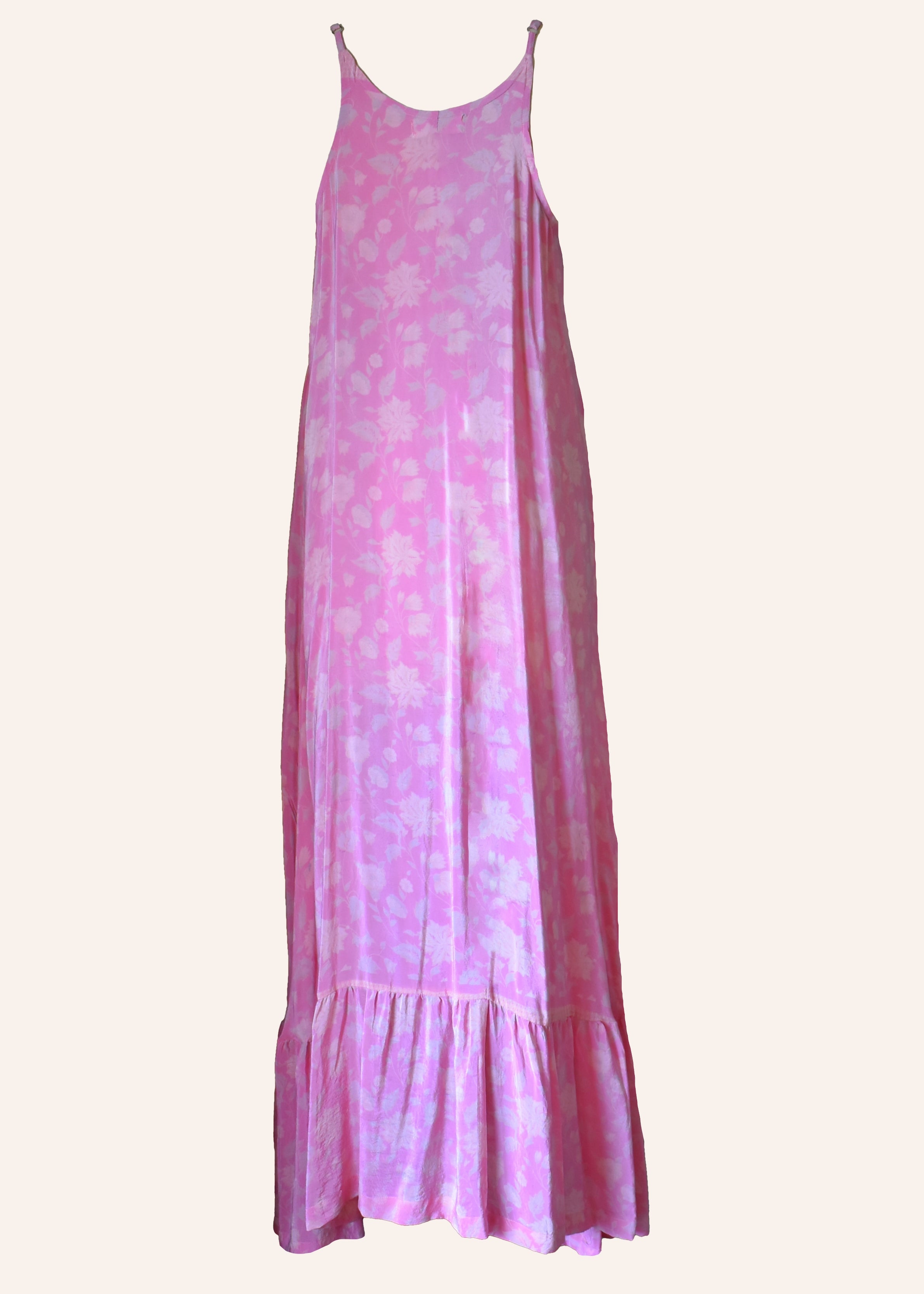 Eustoma Silk Crepe Swing Maxi Dress ~ Marshmallow XL