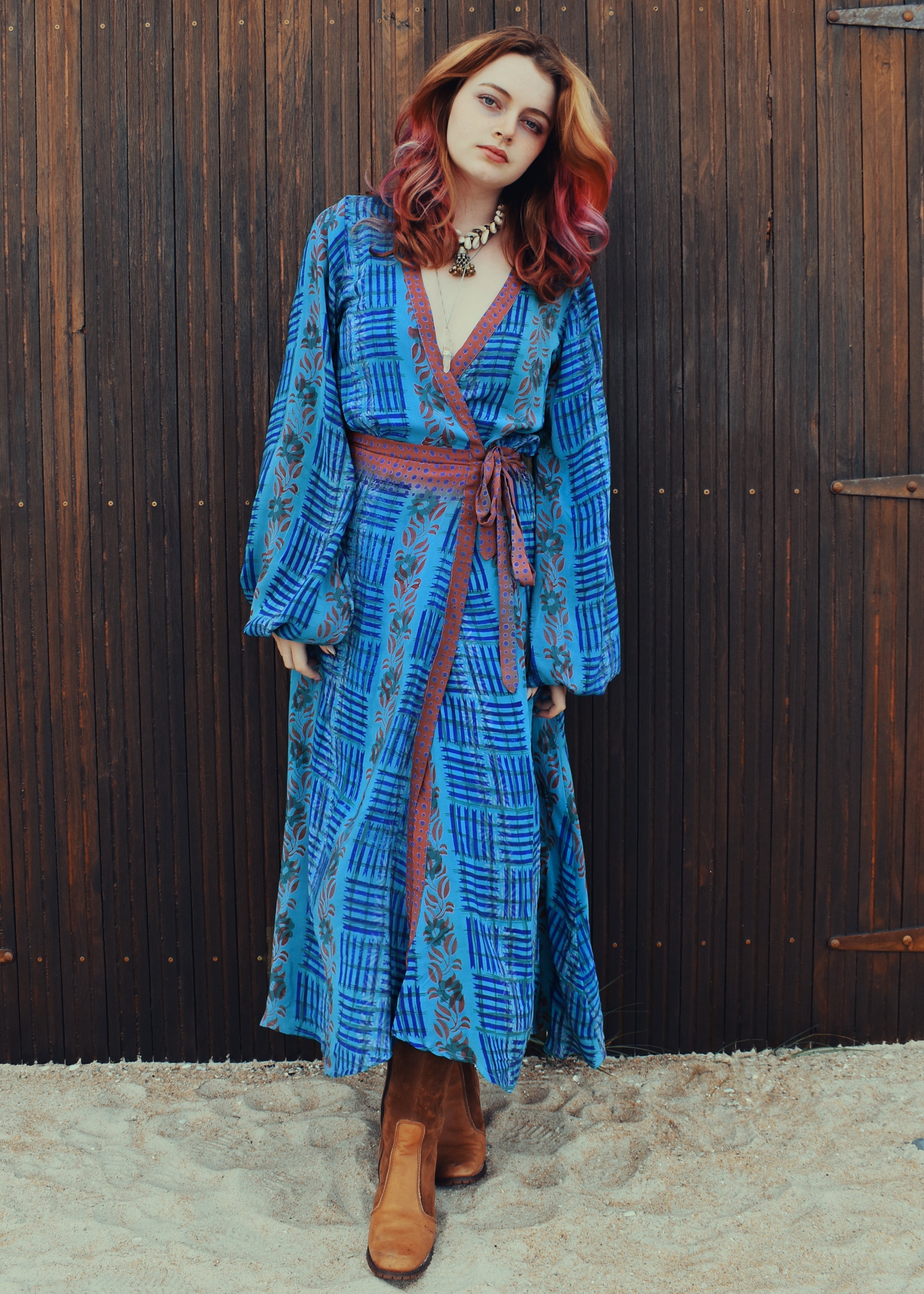 Caladium Silk Wrap Dress ~ Mecca XS