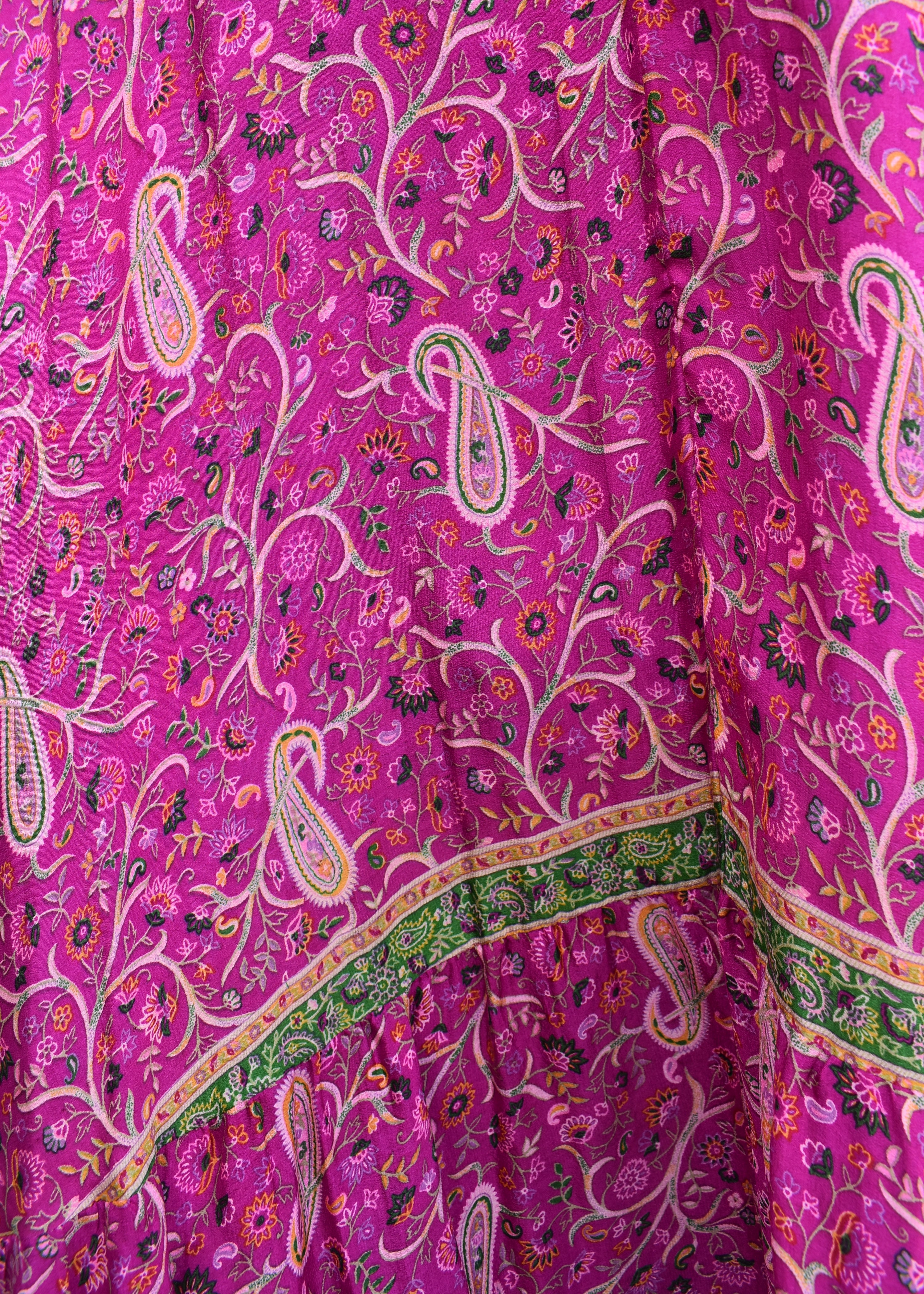 Eustoma Silk Crepe Swing Maxi Dress ~ Serica XL