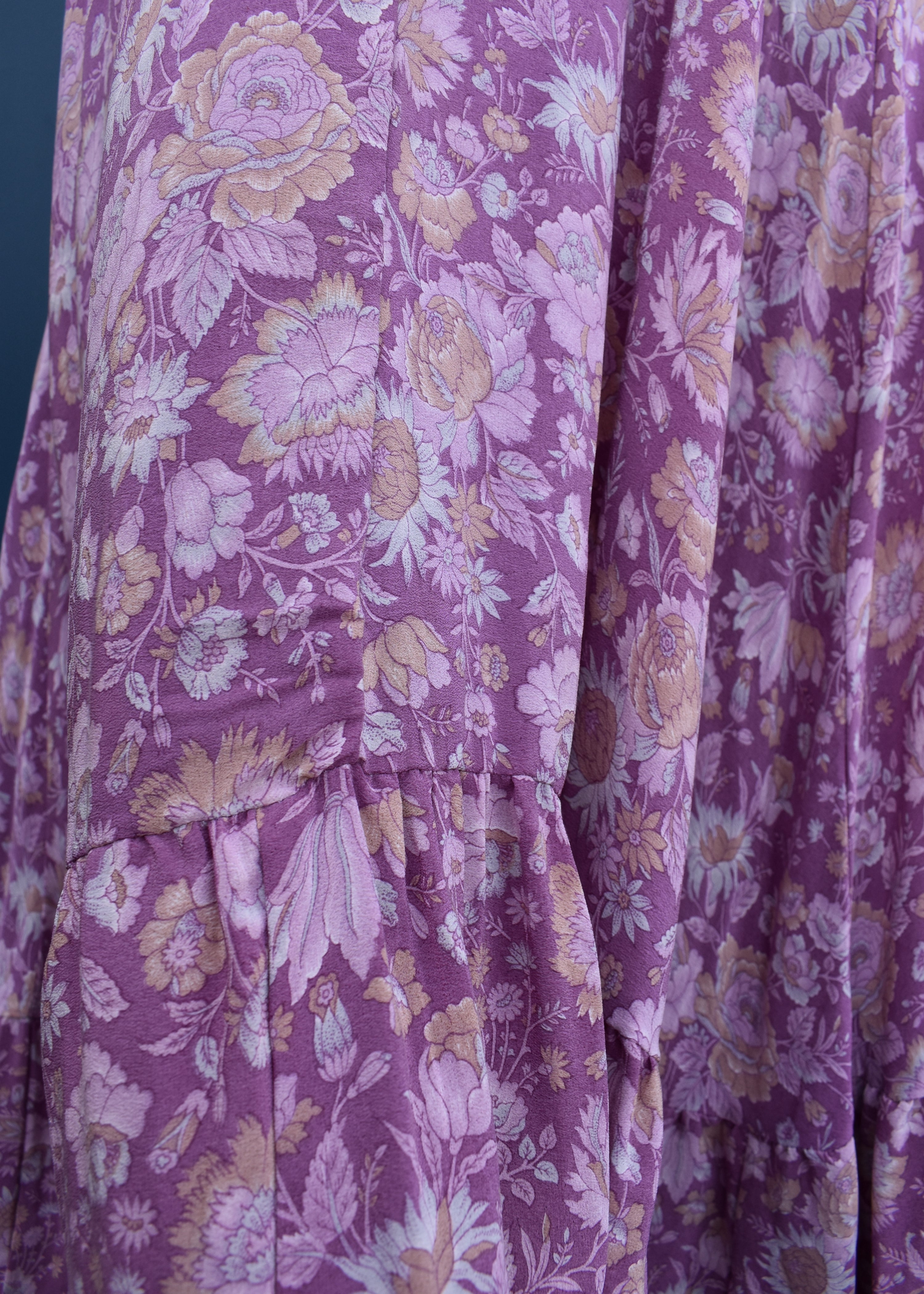 Eustoma Silk Crepe Swing Maxi Dress ~ Rapture XL