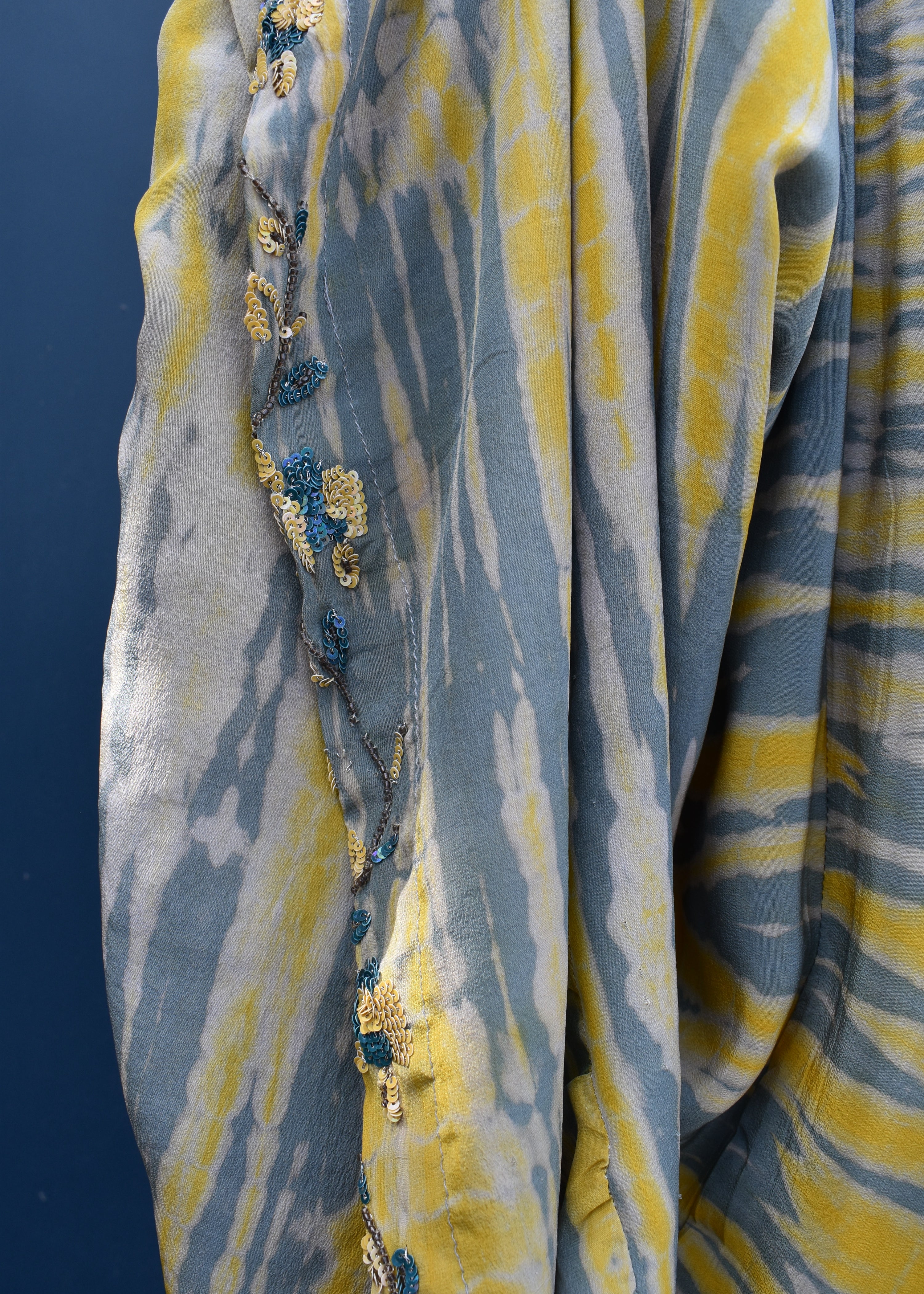 Eustoma Silk Crepe Swing Maxi Dress ~ Aloof L