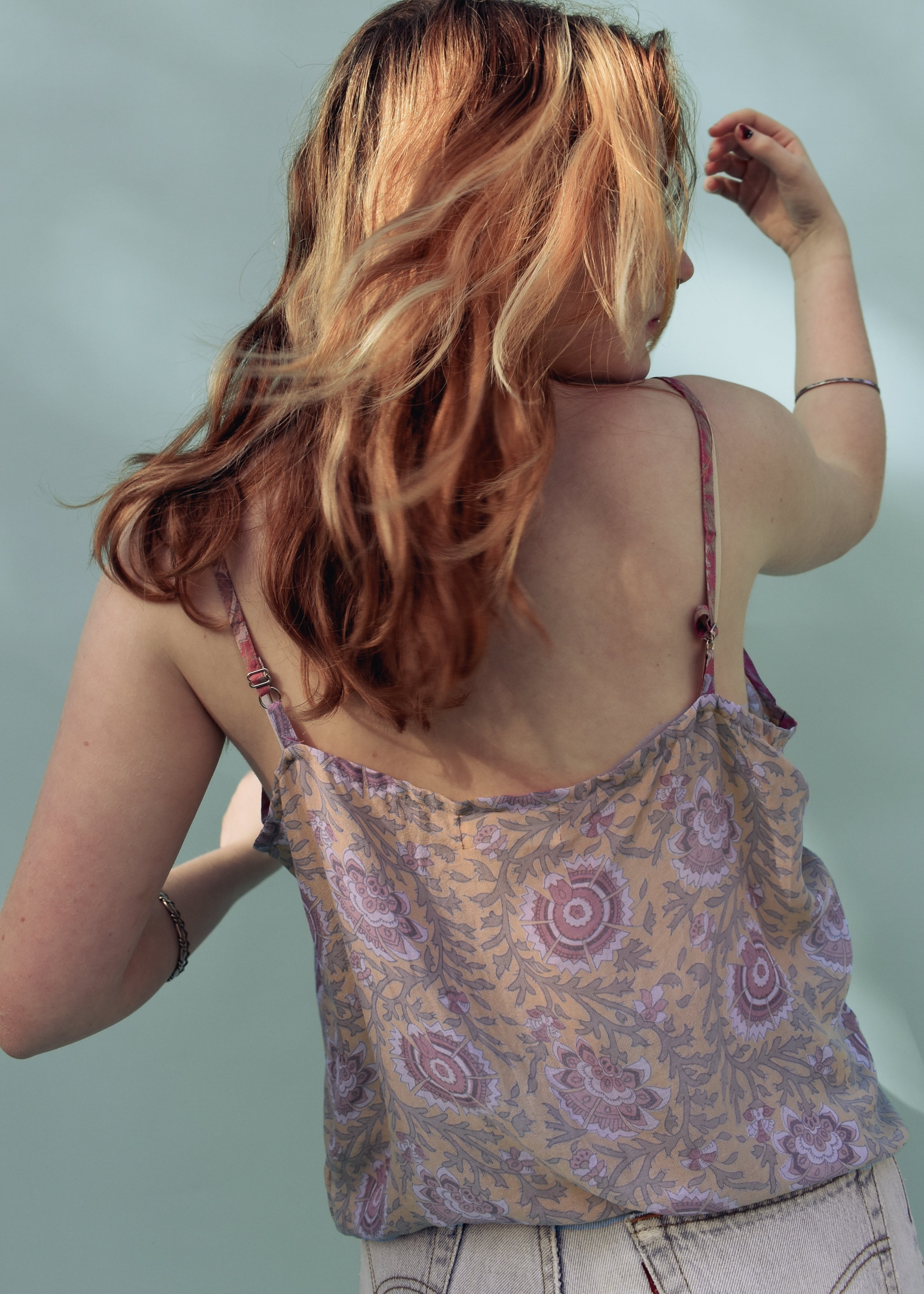 Reseda Silk Crepe Camisole Top ~ Ethereal XL